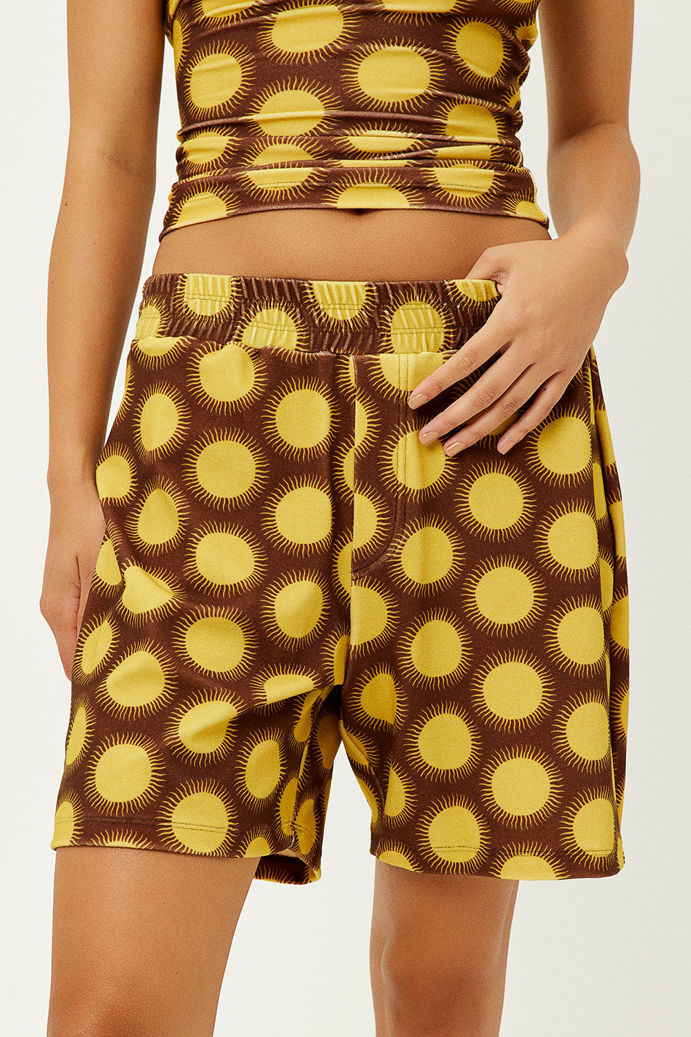 Fifi Terry High Waist Shorts  Golden