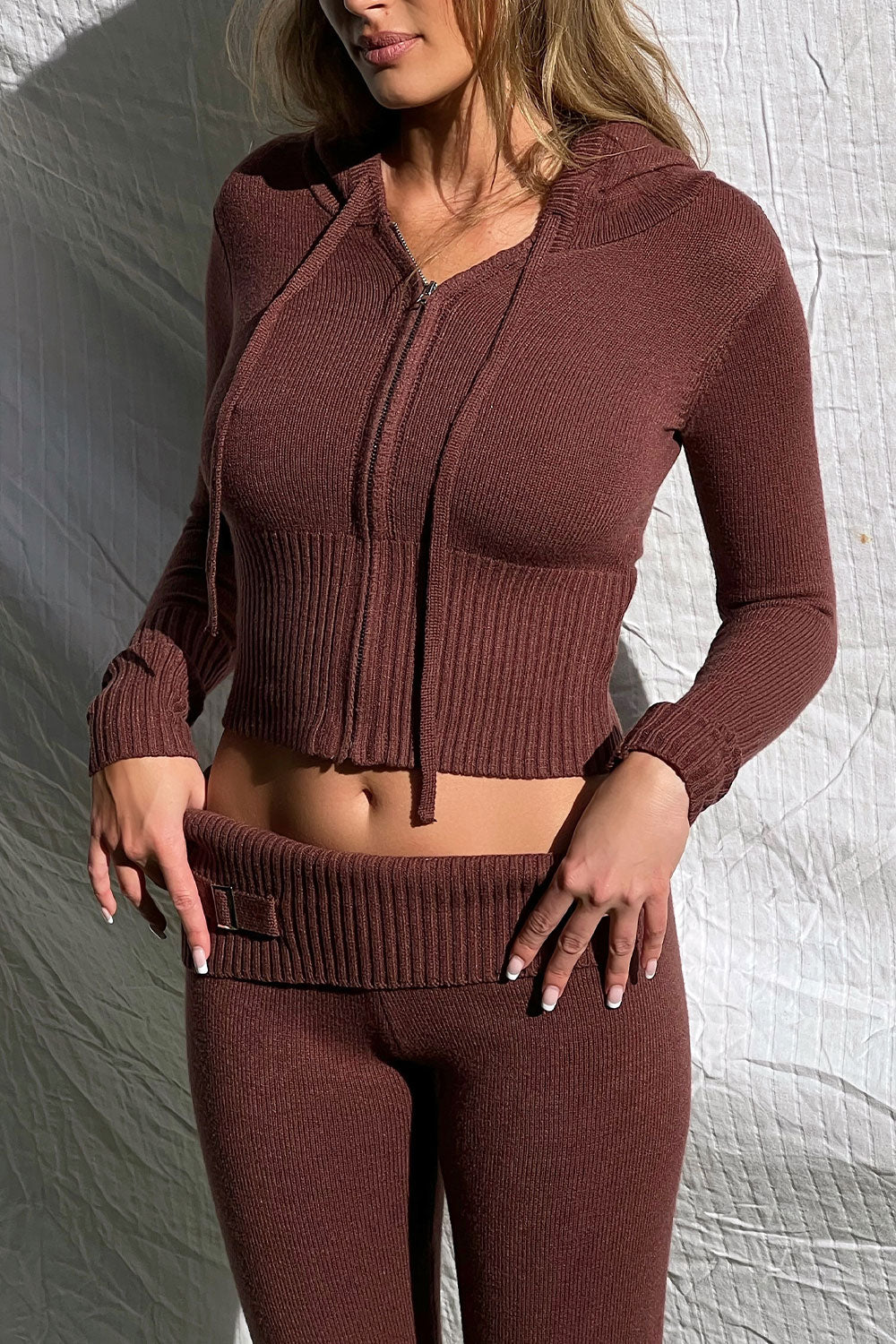 Fleur Cloud Knit Low Rise Pant  Chocolate