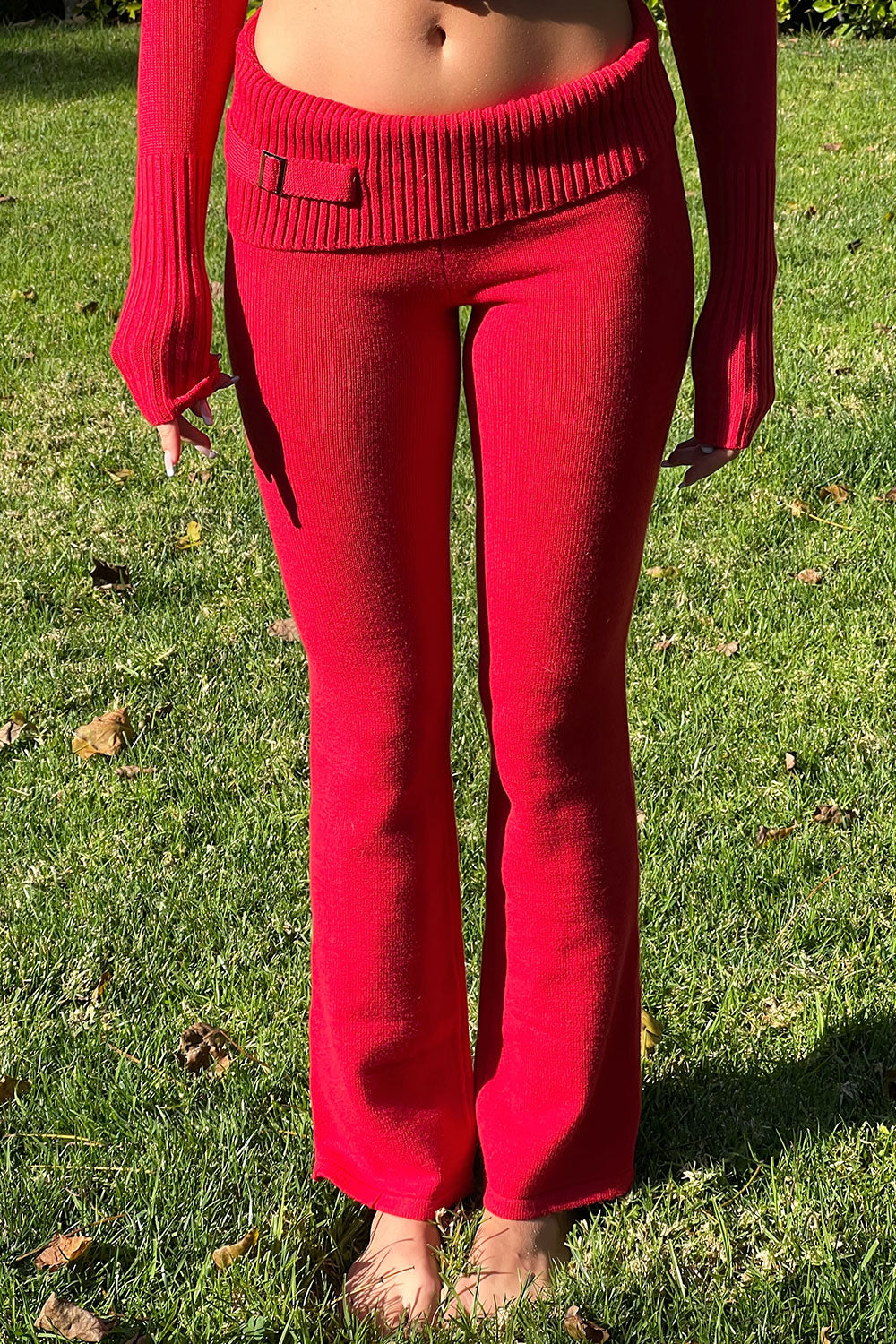 Fleur Cloud Knit Low Rise Pant  Love Bug Red