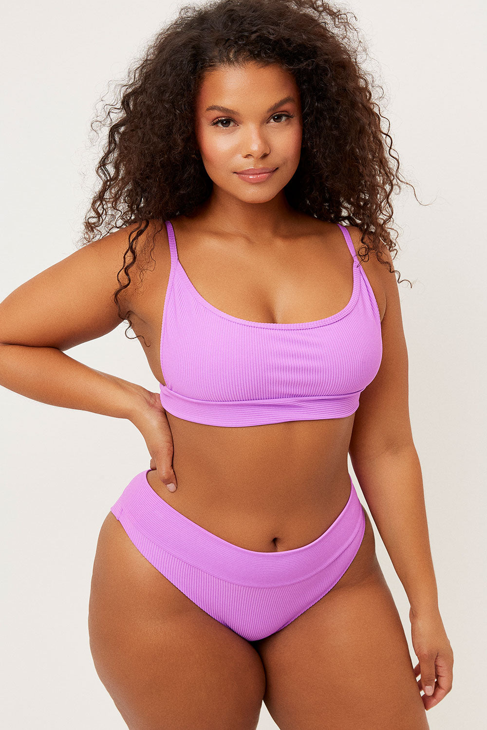 Gavin Ribbed Cheeky Bikini Bottom  Passionfruit