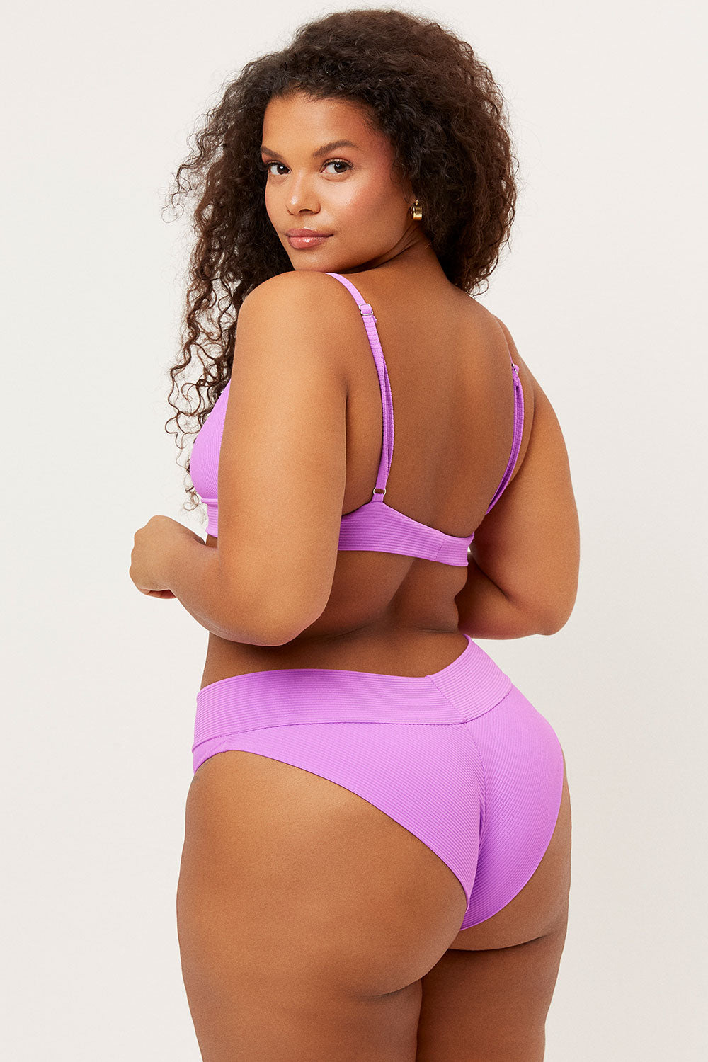 Gavin Ribbed Cheeky Bikini Bottom  Passionfruit