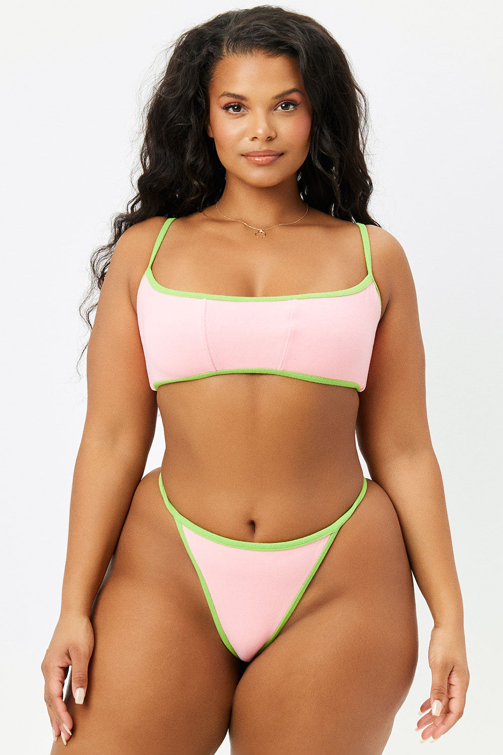 Harmony Terry Bralette Bikini Top  Summer Melon