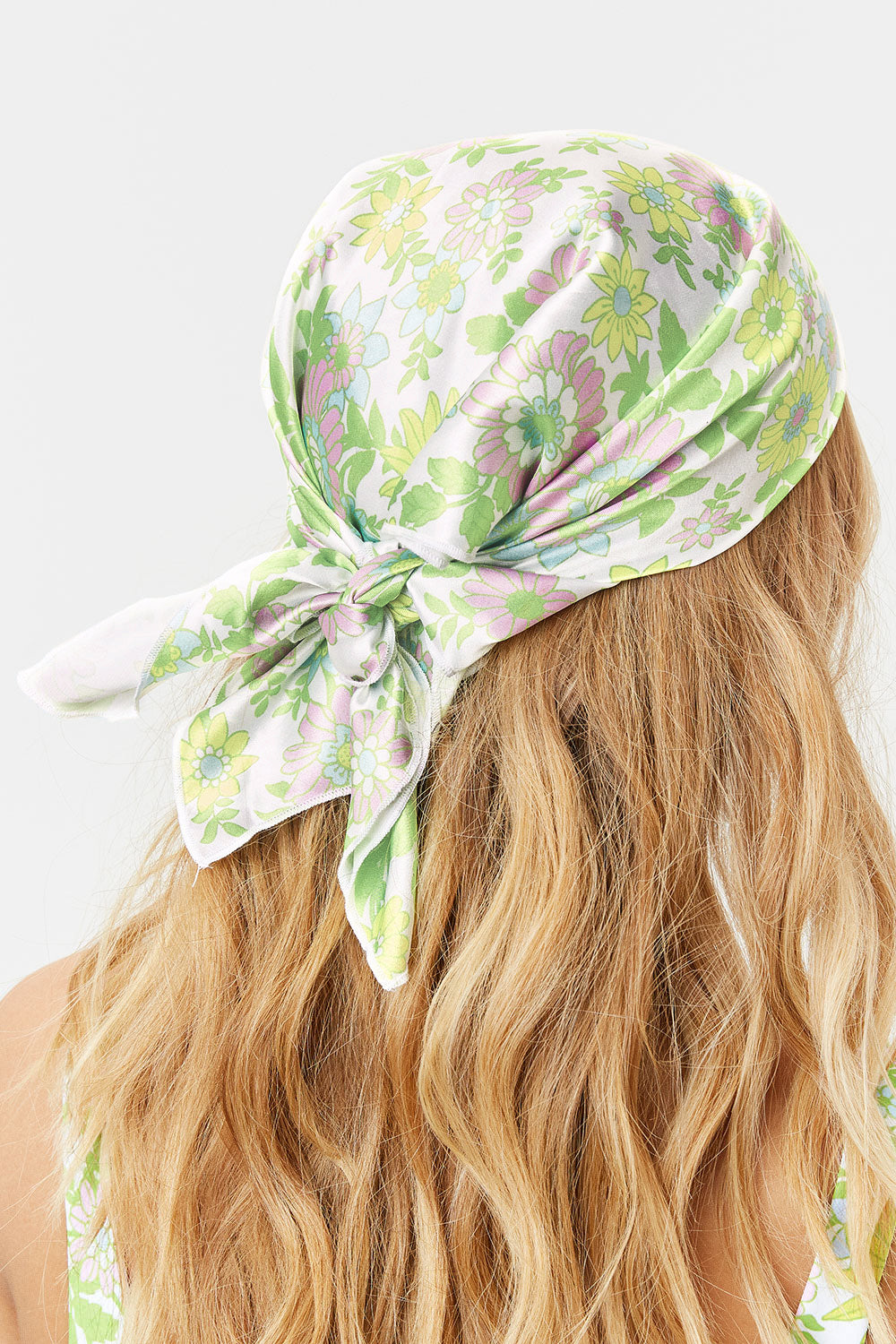 Heidi Floral Satin Head Scarf  Secret Garden