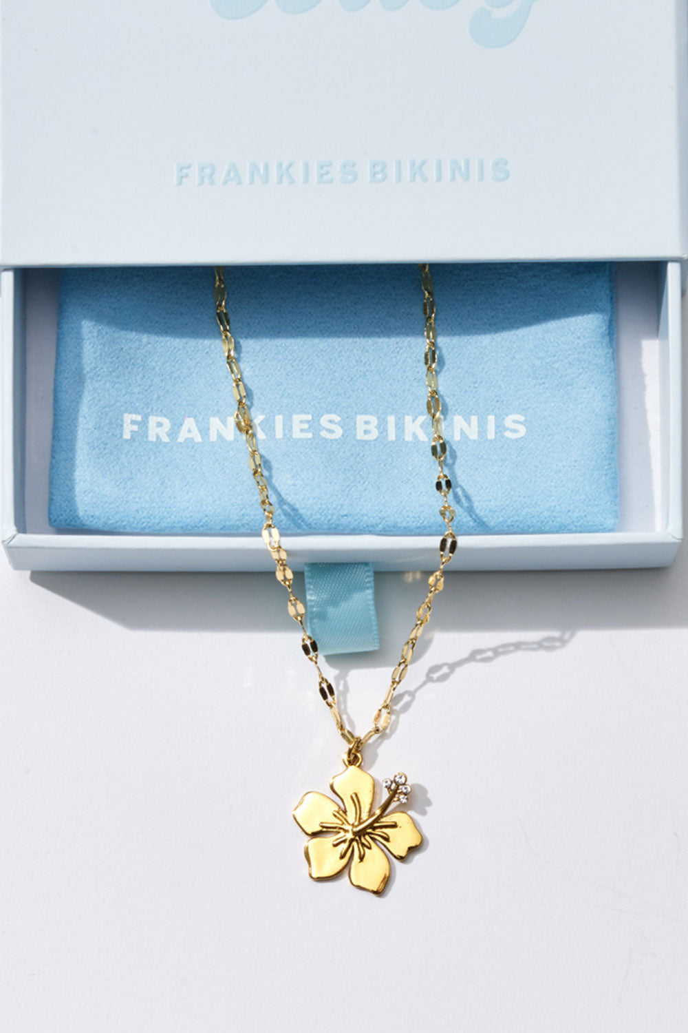 Hibiscus Charm Necklace  Gold