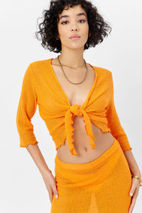 Hilary Knit Cardigan Sweater Orange Novelty