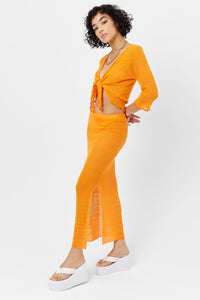Hilary Knit Cardigan Sweater Orange Novelty