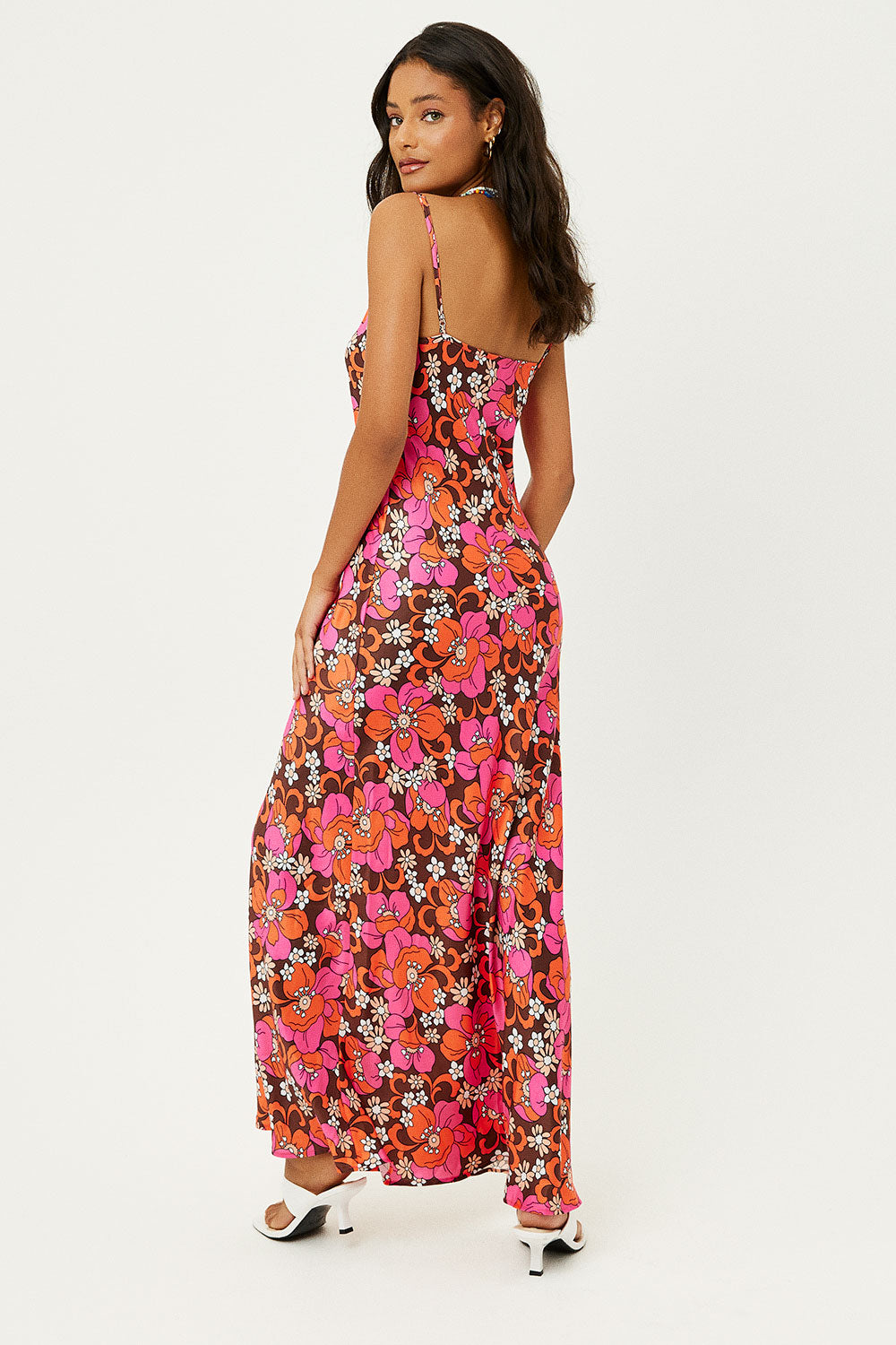 Isabel Satin Floral Dress  Tropics