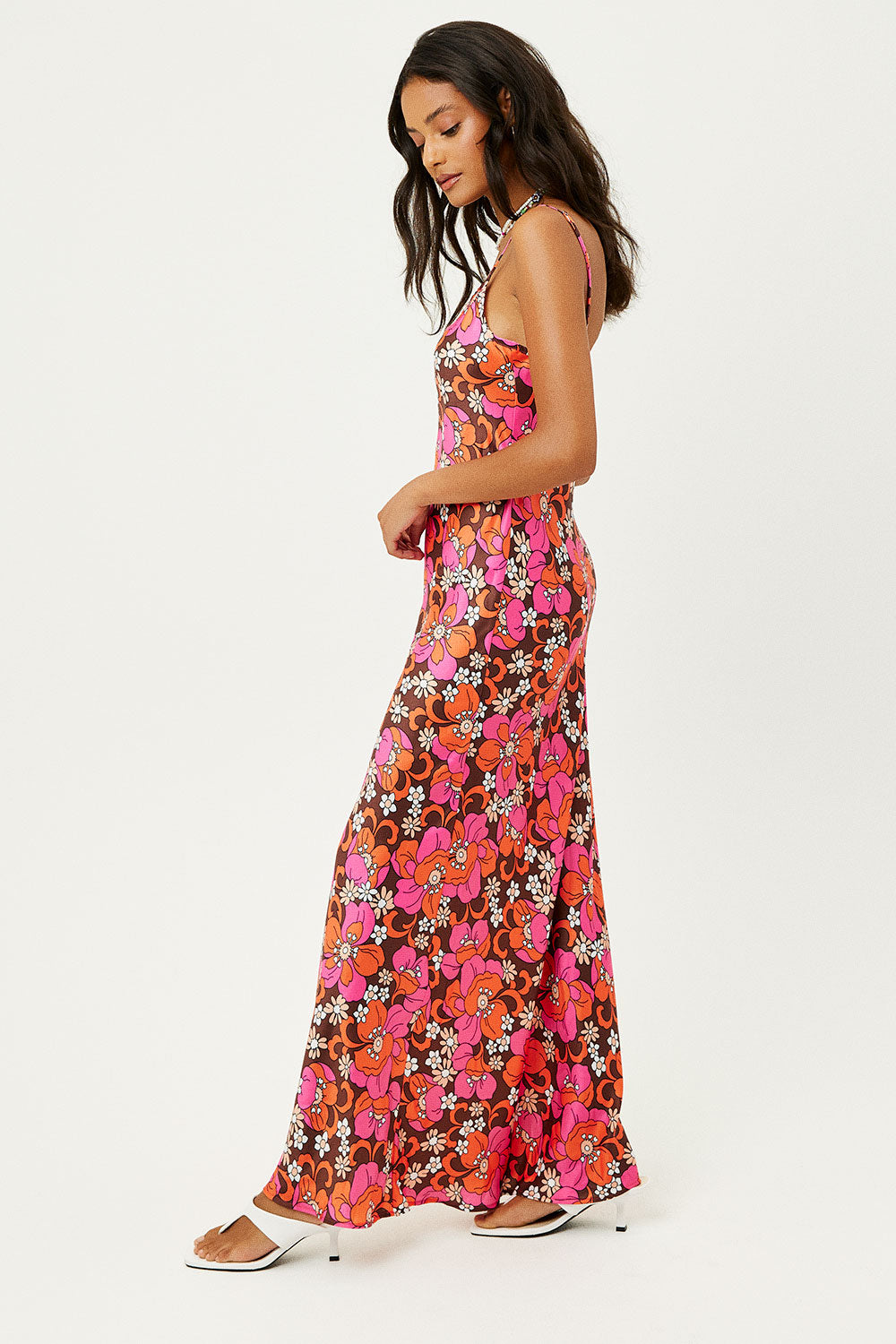 Isabel Satin Floral Dress  Tropics