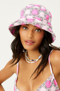 Jax Terry Pink Daisy Floral Bucket Hat