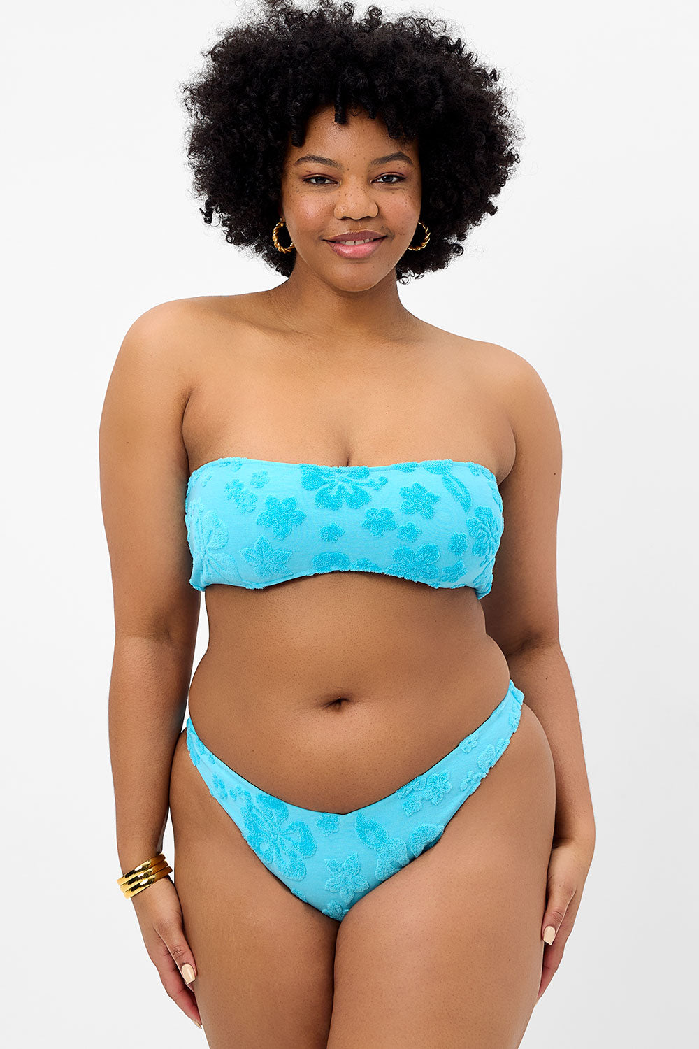 Jean Terry Bandeau Bikini Top  Blue Isle