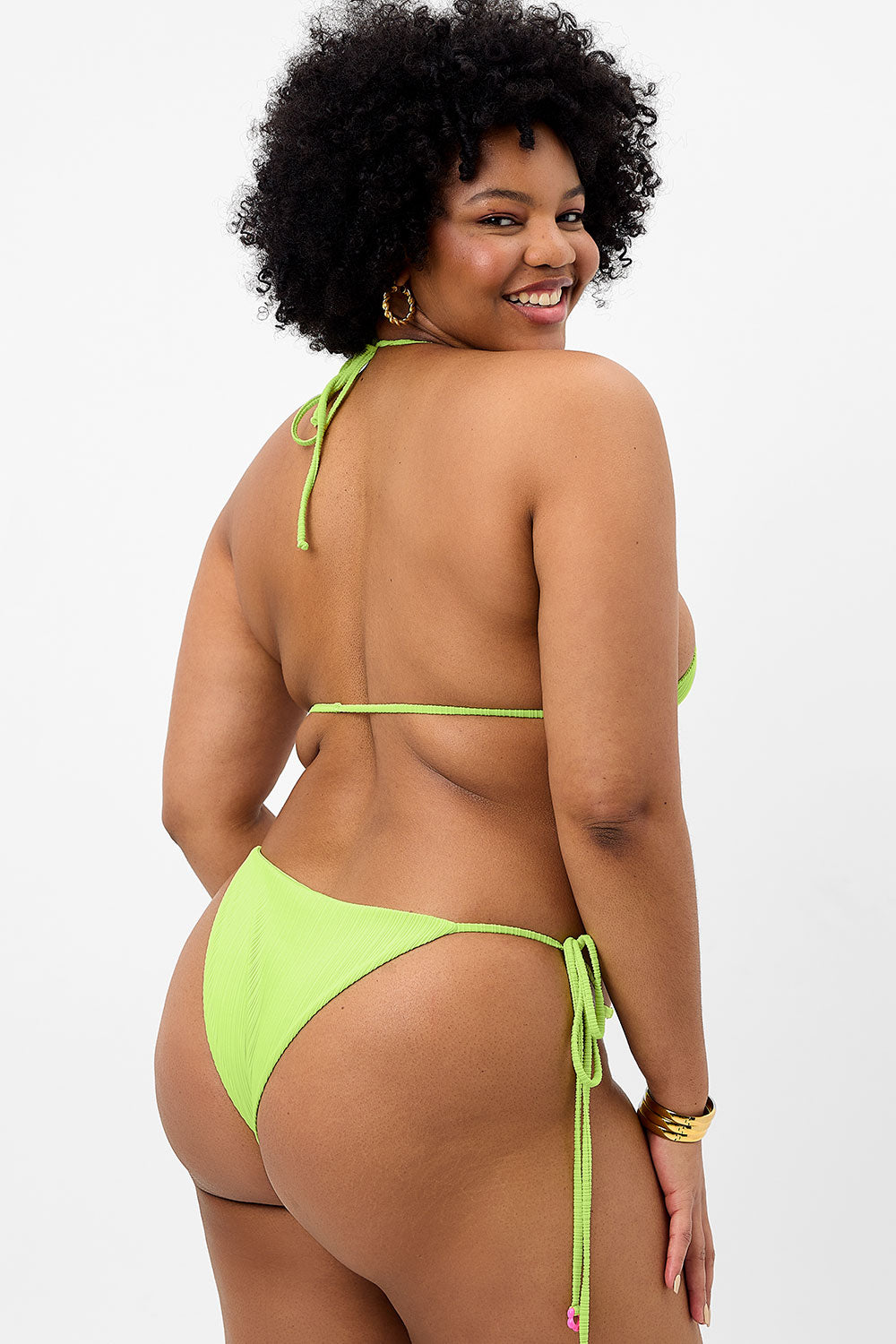 Keira Plissé Cheeky Bikini Bottom  Kiwi