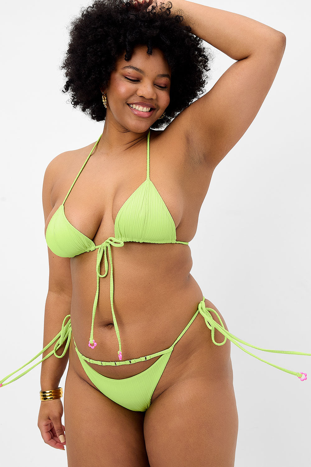 Keira Plissé Cheeky Bikini Bottom  Kiwi