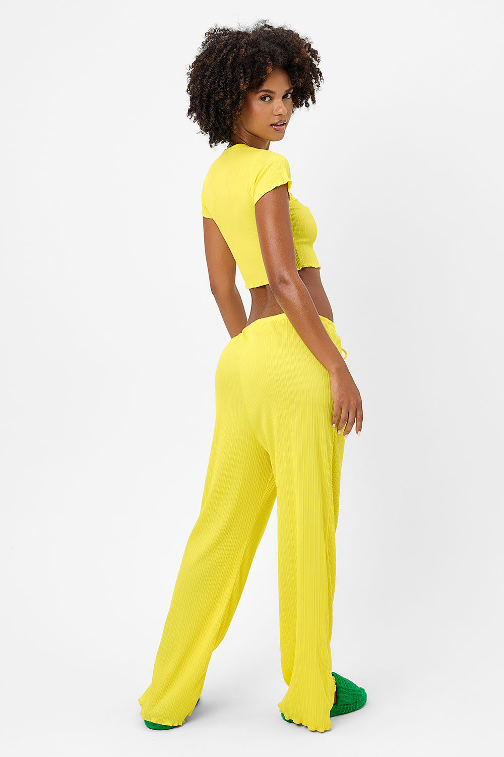 Lauryn Plissé Crop Top  Pina Colada