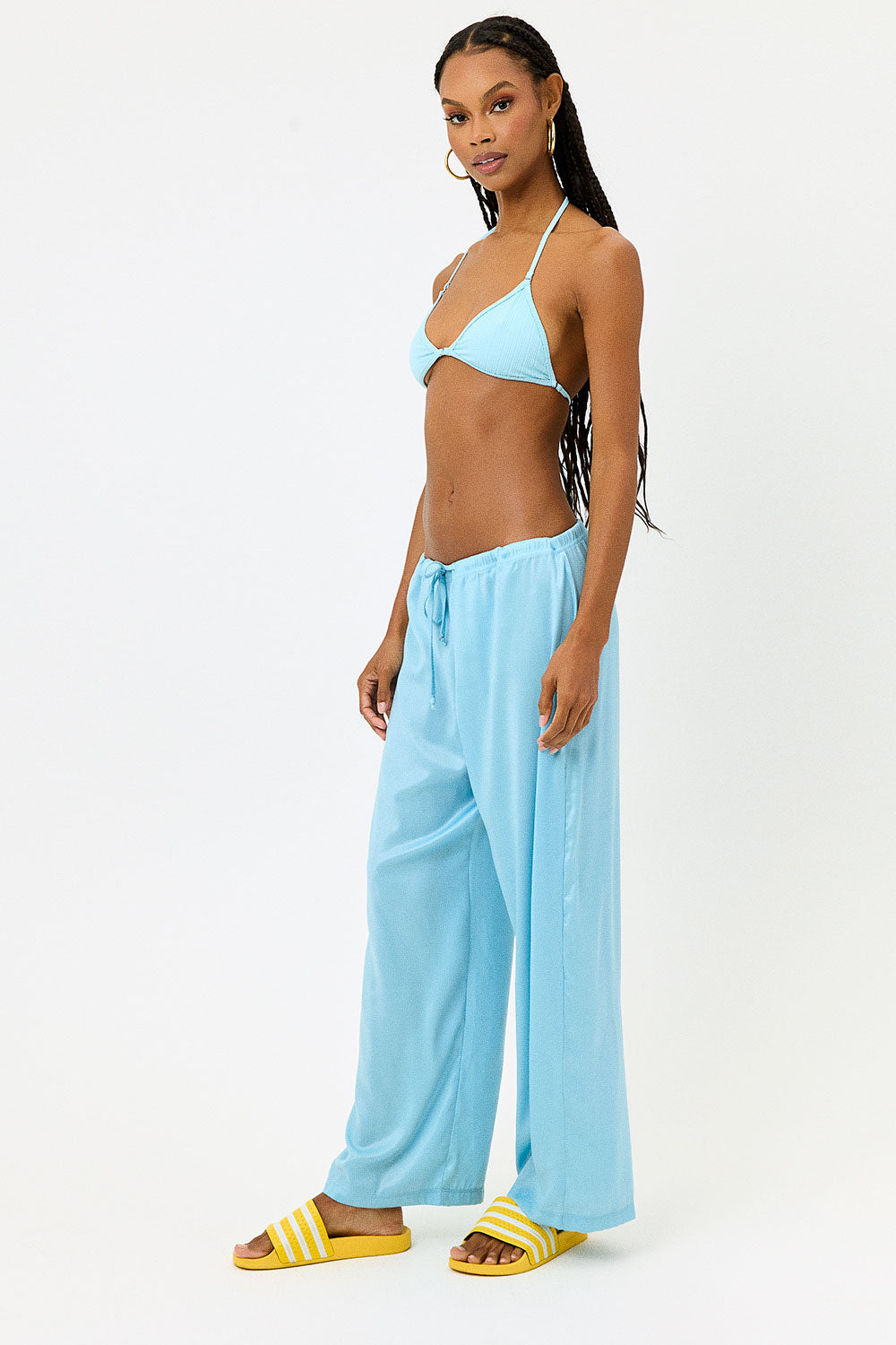 Michelle Low Rise Wide Leg Pants  Baby Blue