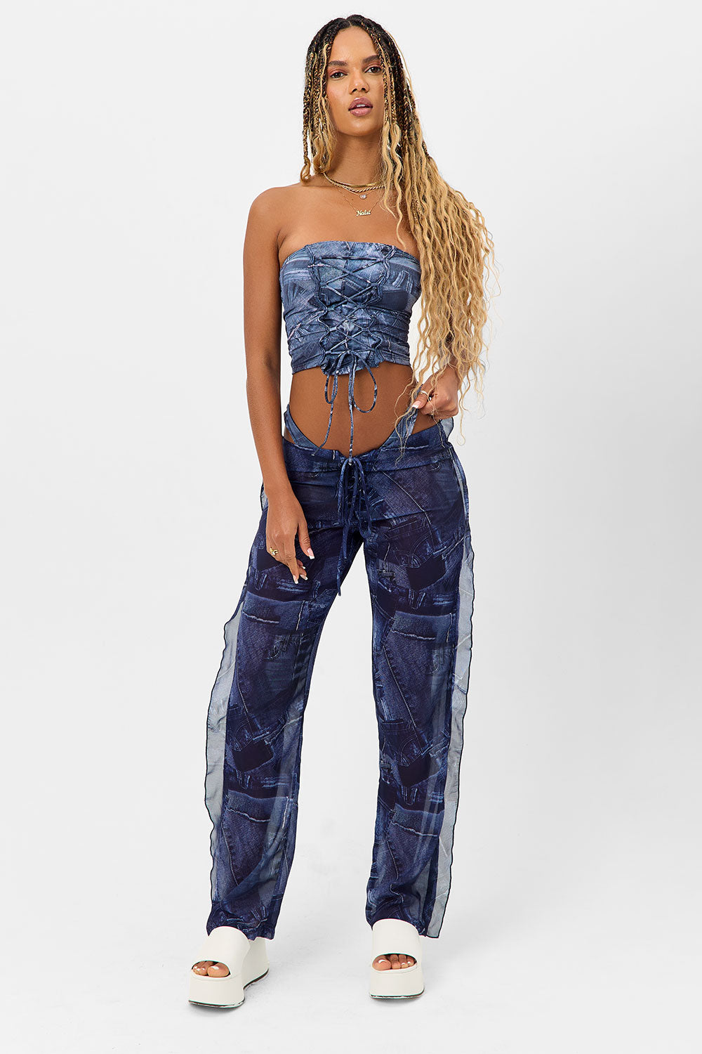 Molly Low Rise Pants  Blue Jean