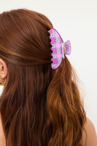 Nixie Claw Hair Clip Pink Daisy