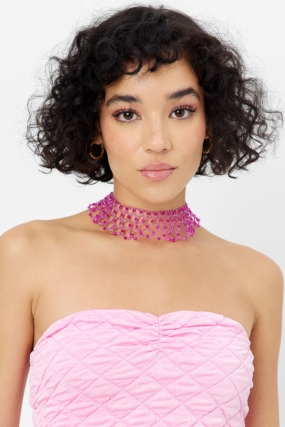 Ocean Drip Necklace  Baby Pink