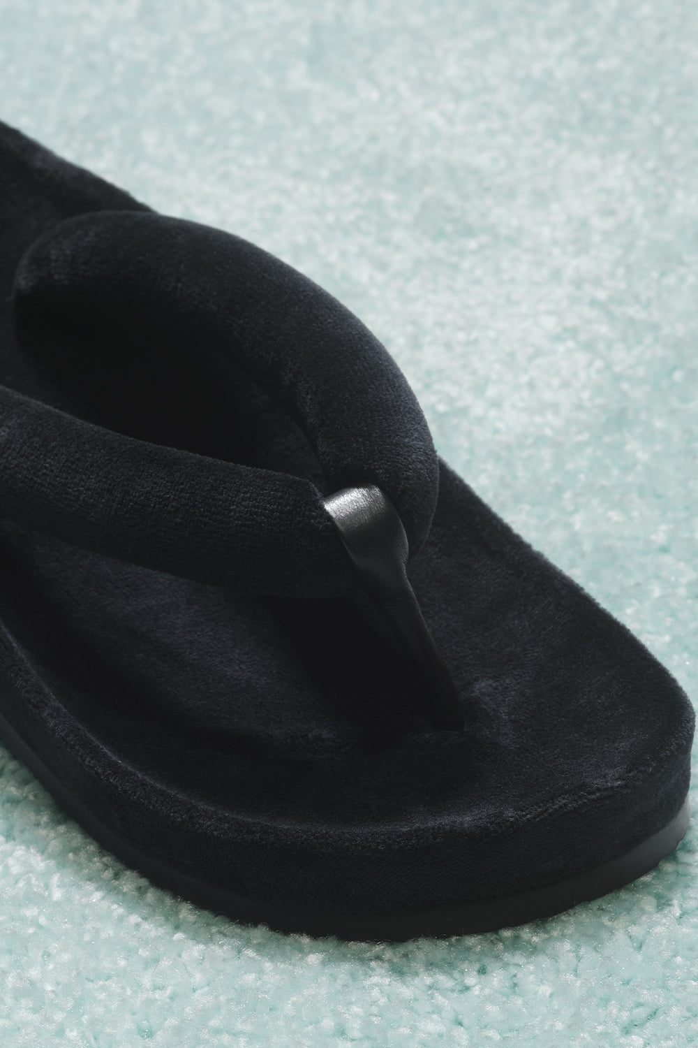 Puffer Padded Flip Flop  Black