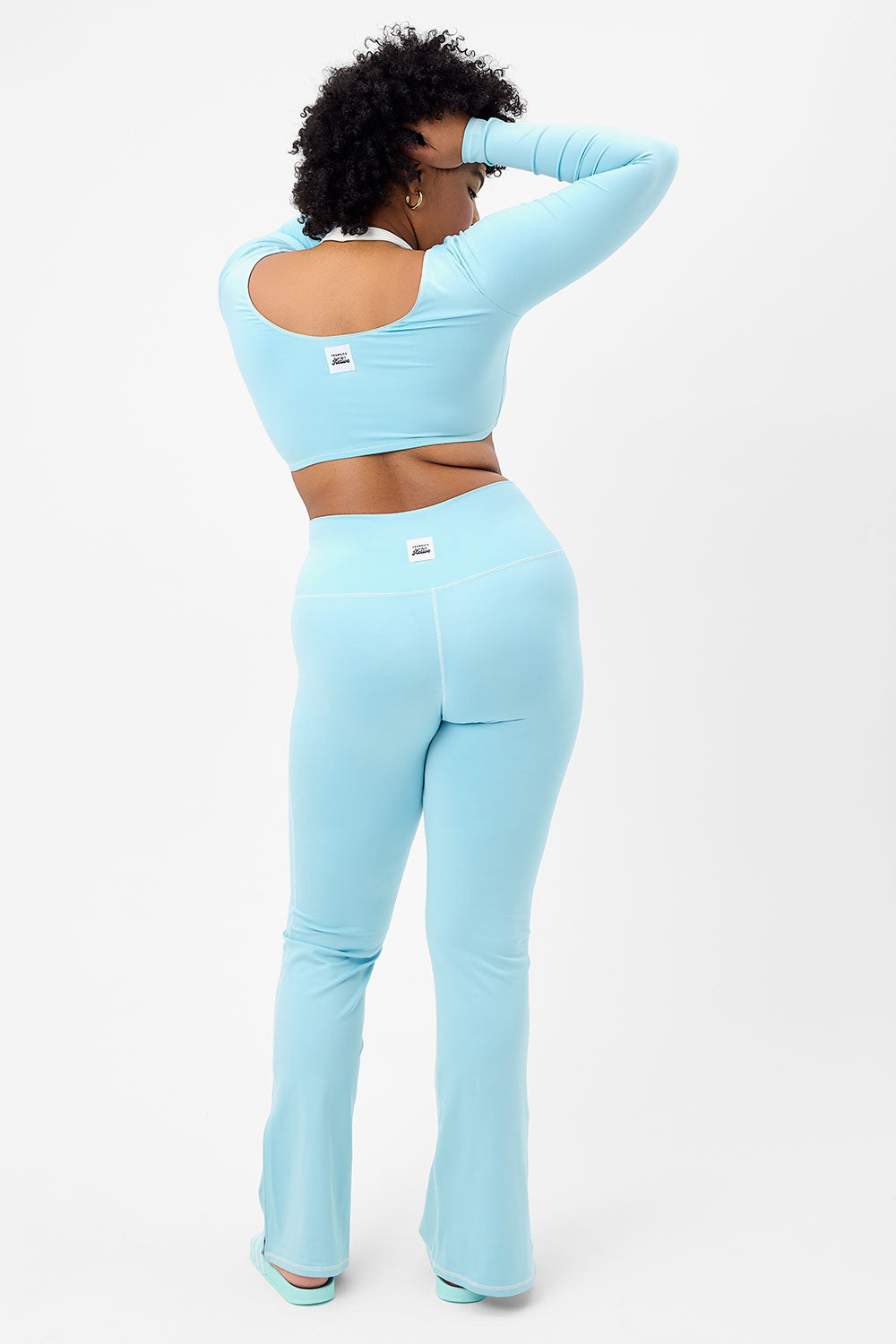 Speedy Long Sleeve Crop Top  Baby Blue