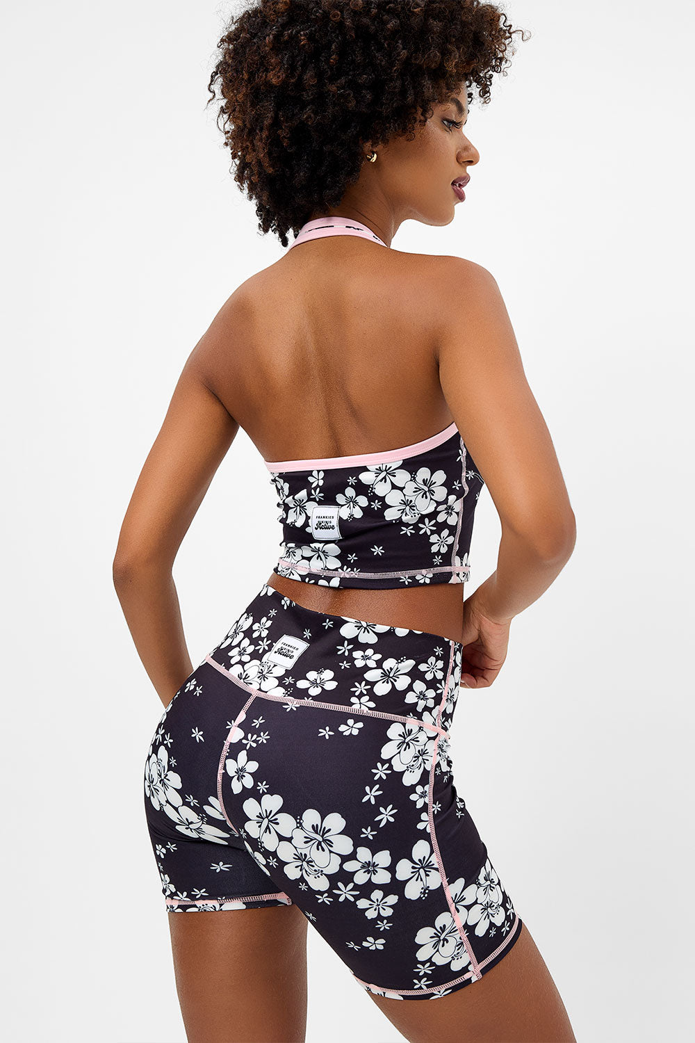 Speedy High Waist Floral Biker Short  Plush Plumeria