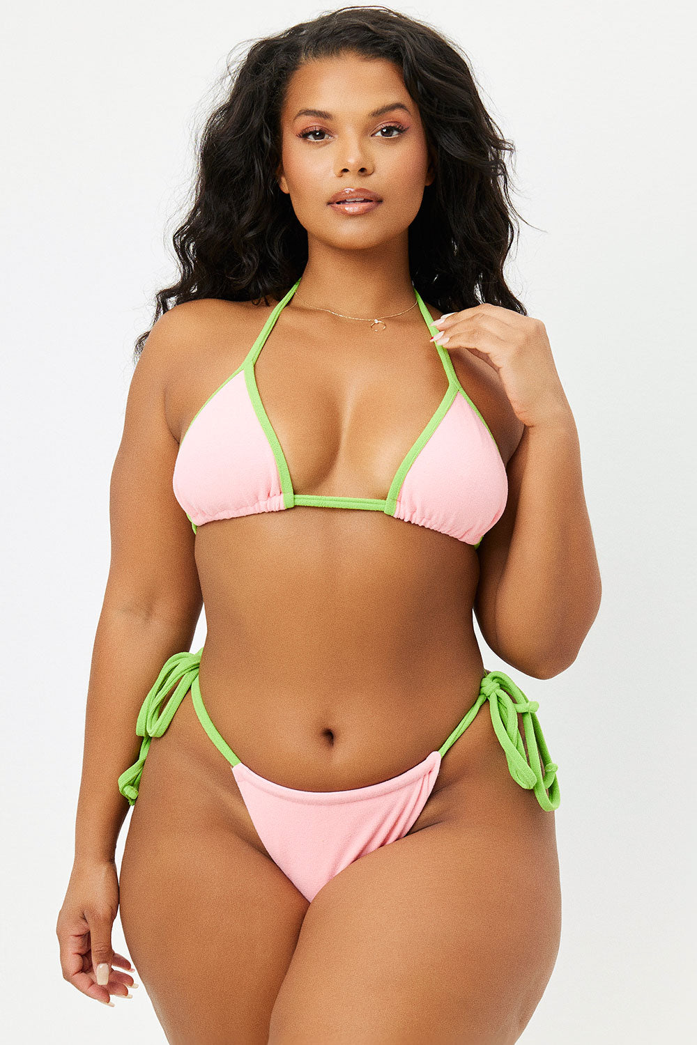 Tia Terry Triangle Bikini Top  Summer Melon