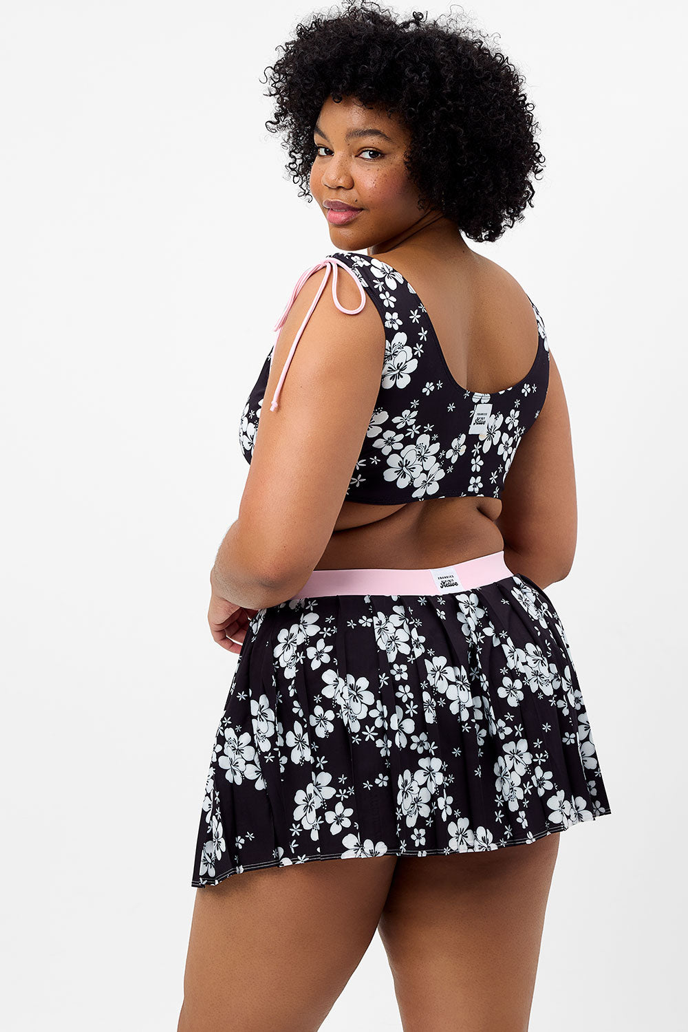 Windy Floral Tennis Skirt  Plush Plumeria