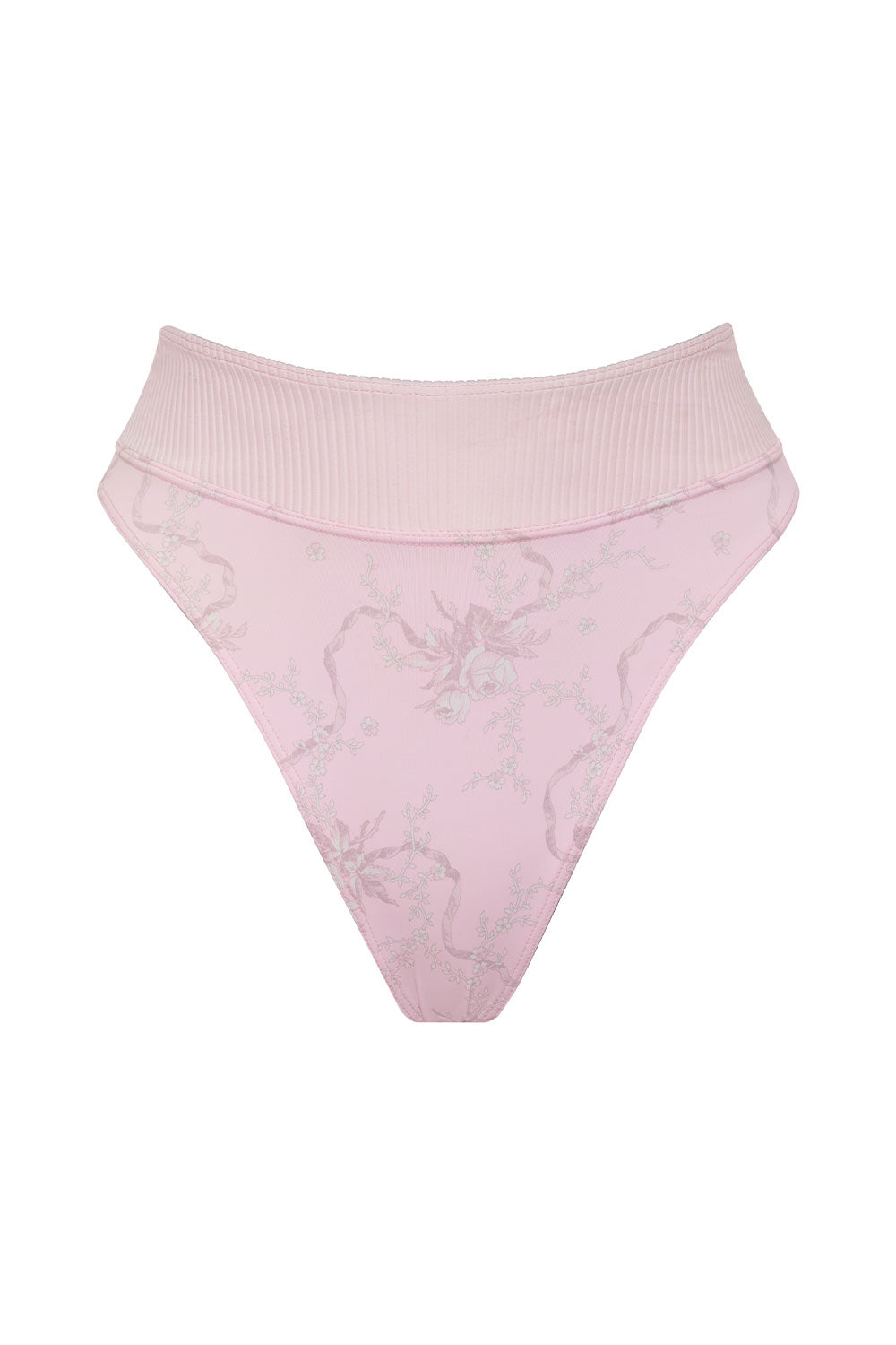 Honey Ribbed High Waist Bikini Bottom  Aurora