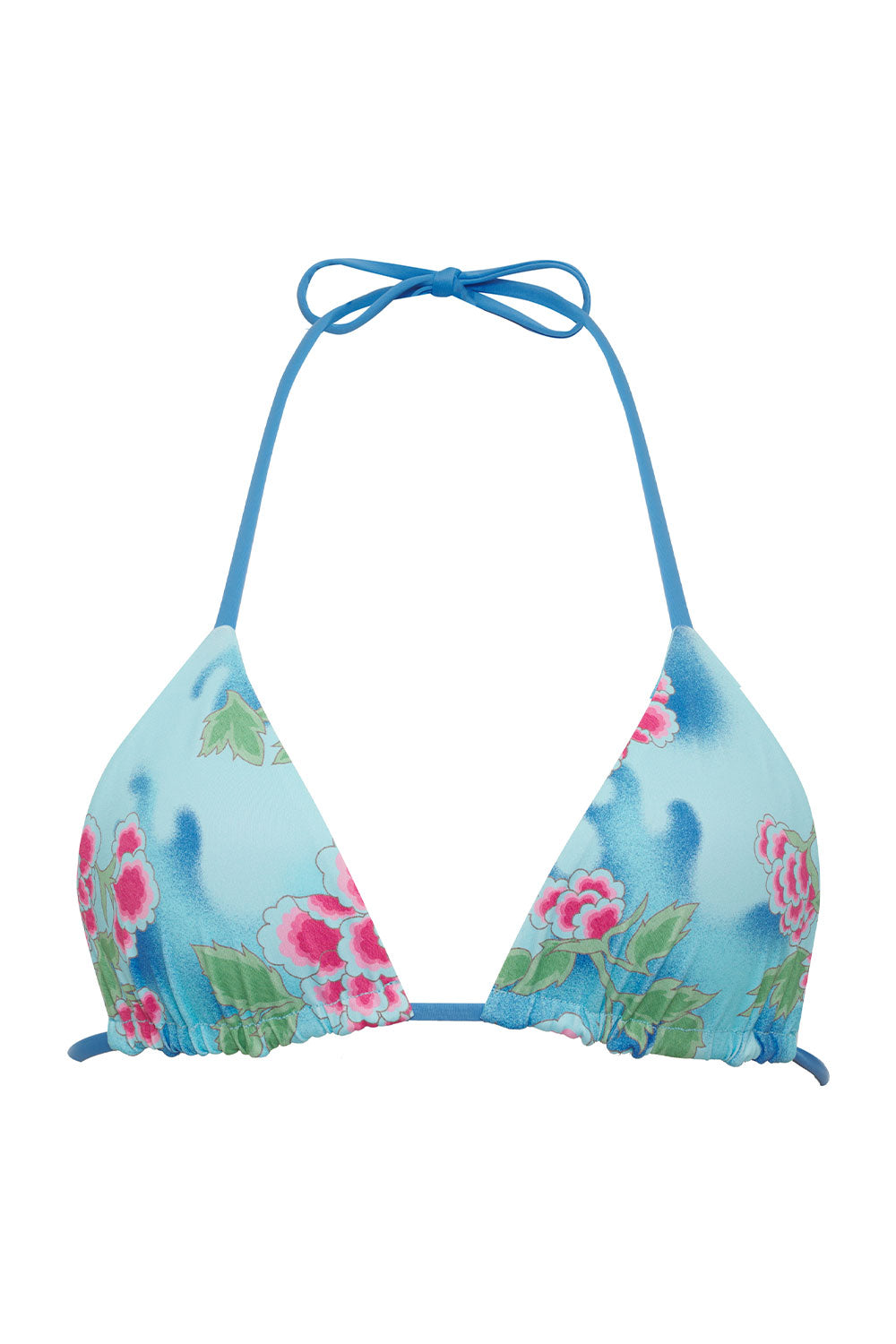 Nick Floral Triangle Bikini Top  Blue Daiquiri
