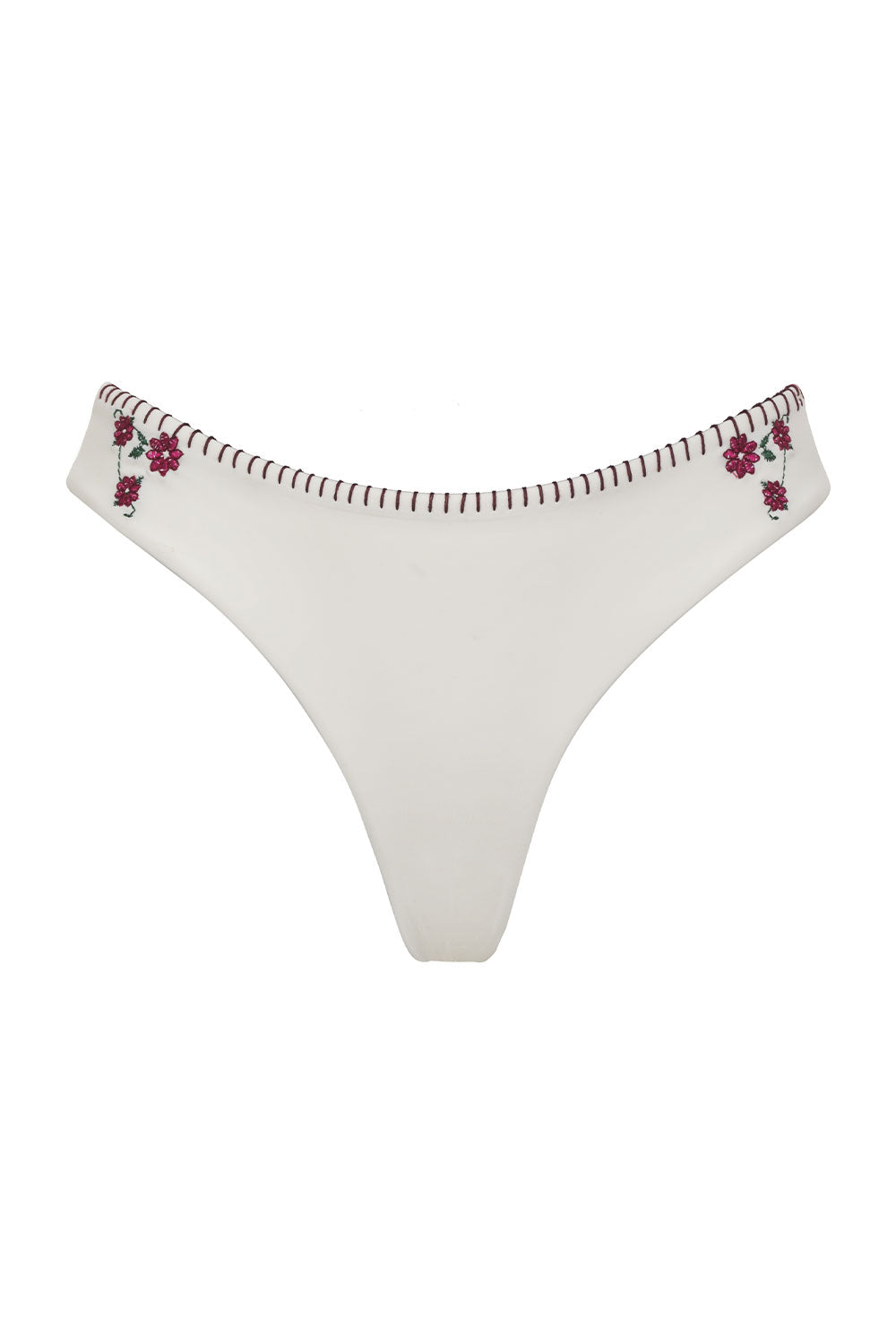 Sawyer Embroidered Cheeky Bikini Bottom  Sea Fairy