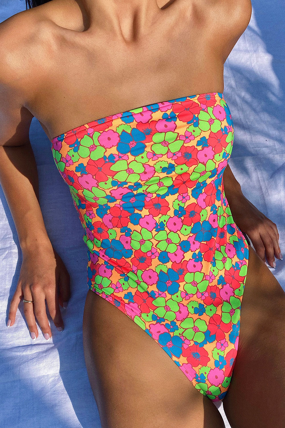 Stella Strapless One Piece Swimsuit - Groovy Stella Strapless One Piece Swimsuit - Groovy