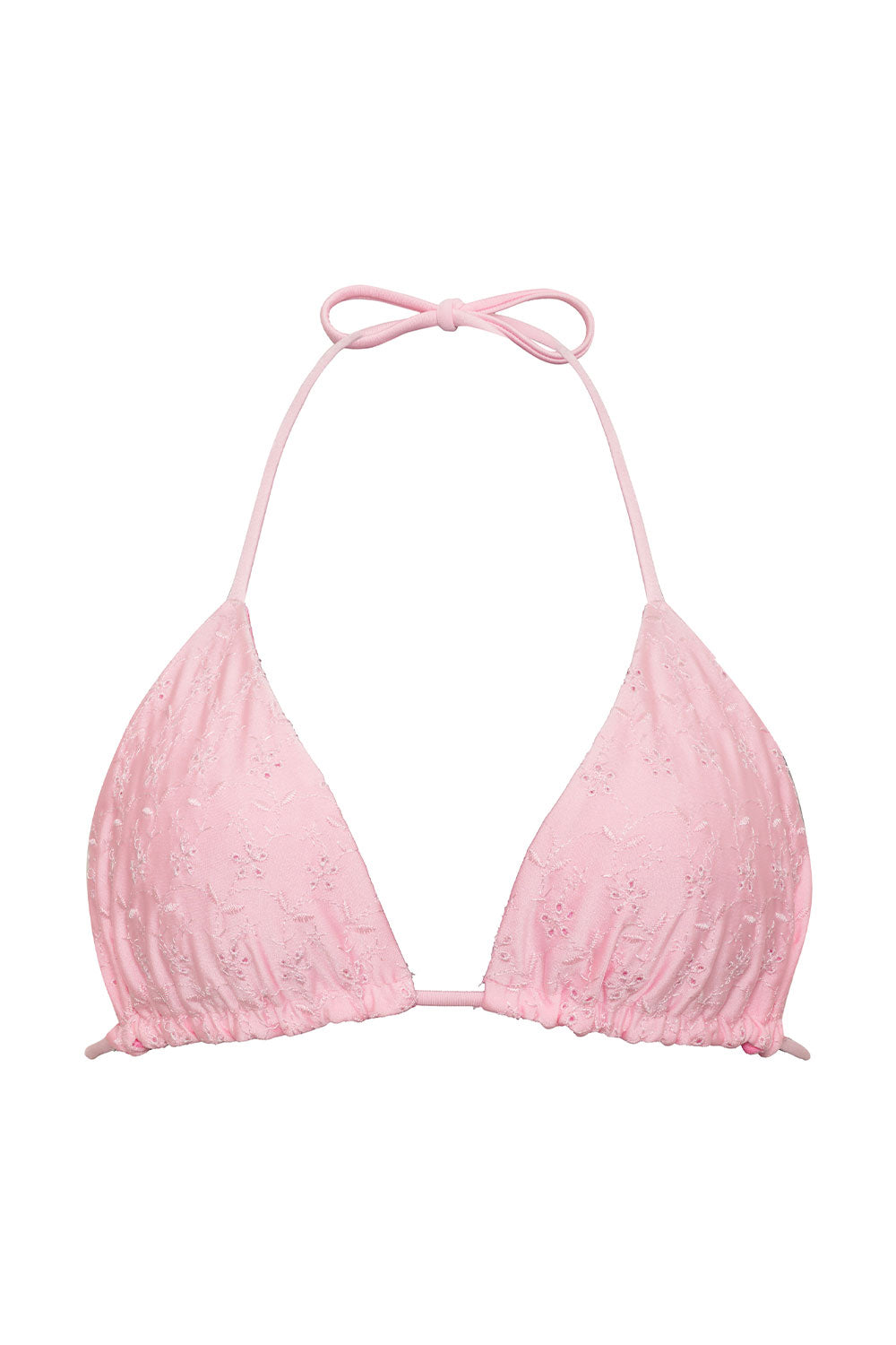 Tia Eyelet Shine Bikini Top  Cherry Blossom