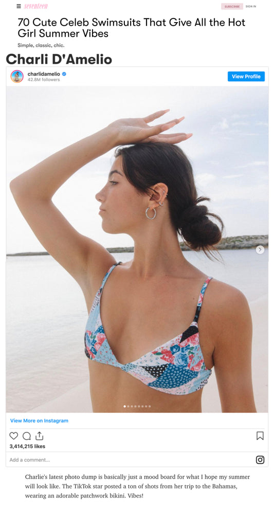 Charlin Damelio in patchwork bikini in Bahamas