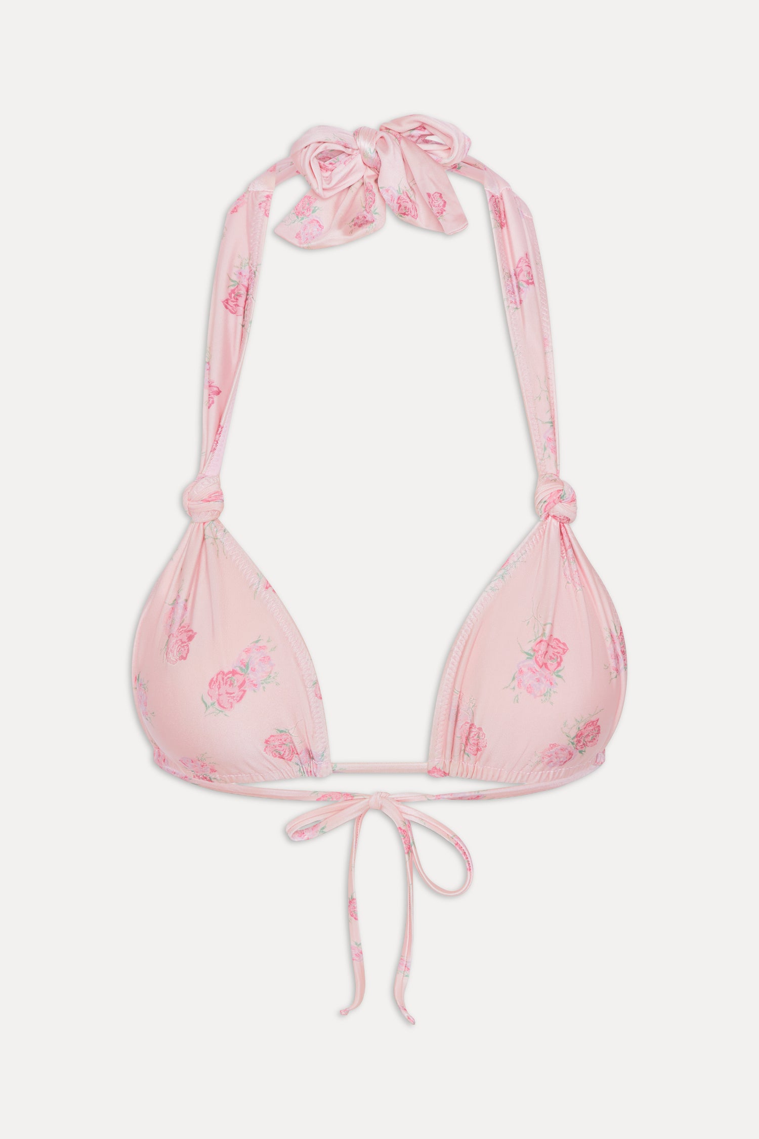 Kealy Triangle Halter Bikini Top  Fresh Rose