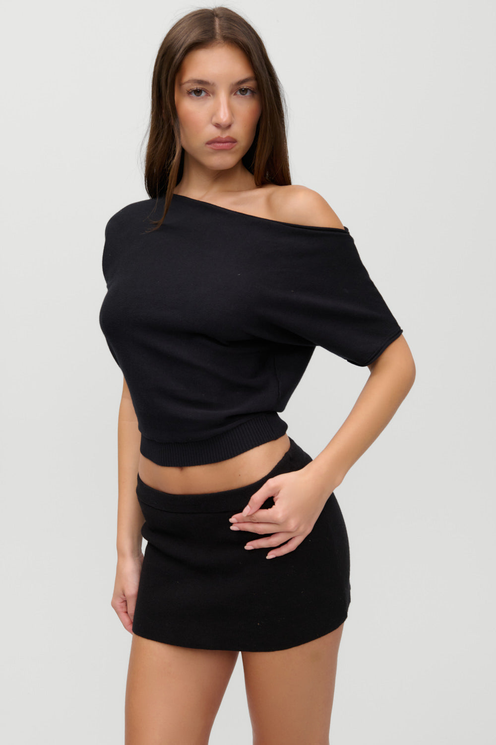 Montecito Boat Neck Knit Shirt  Black