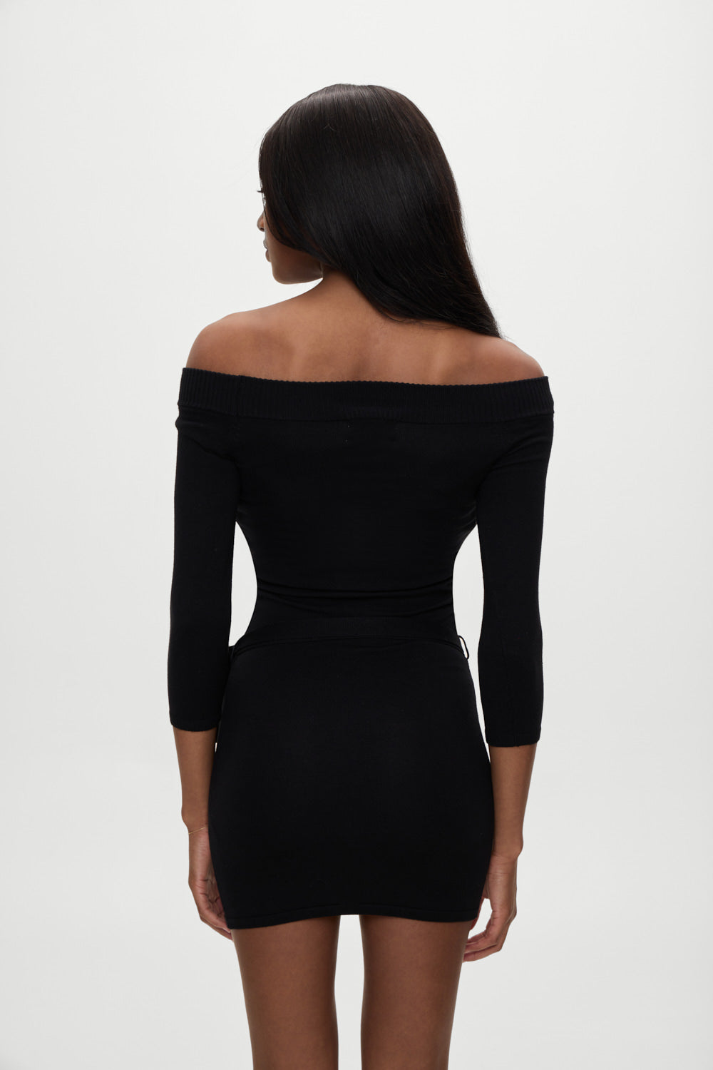 x BELLA HADID Saloon Knit Mini Dress - Black