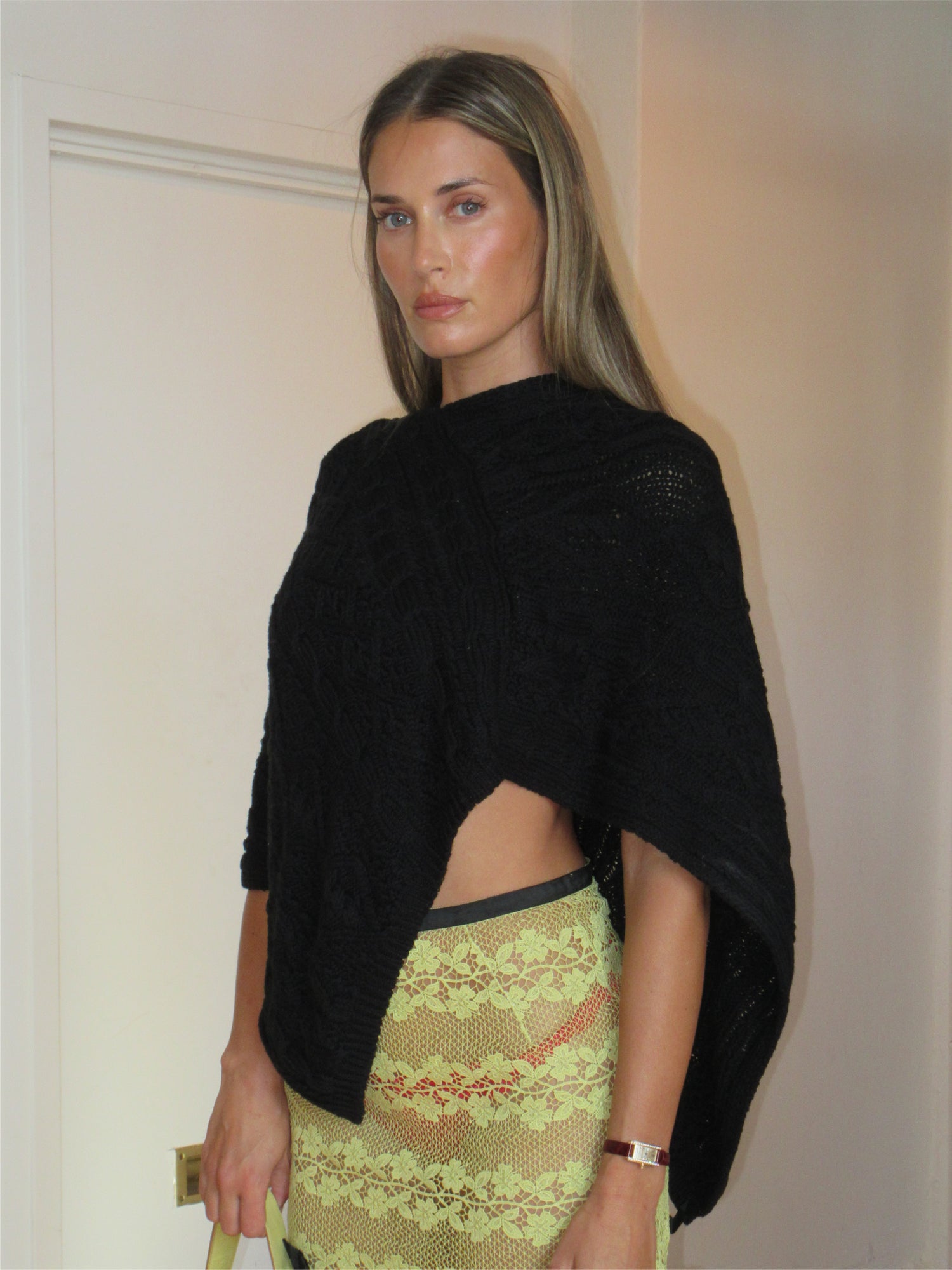 Aspen Poncho - Black Tile