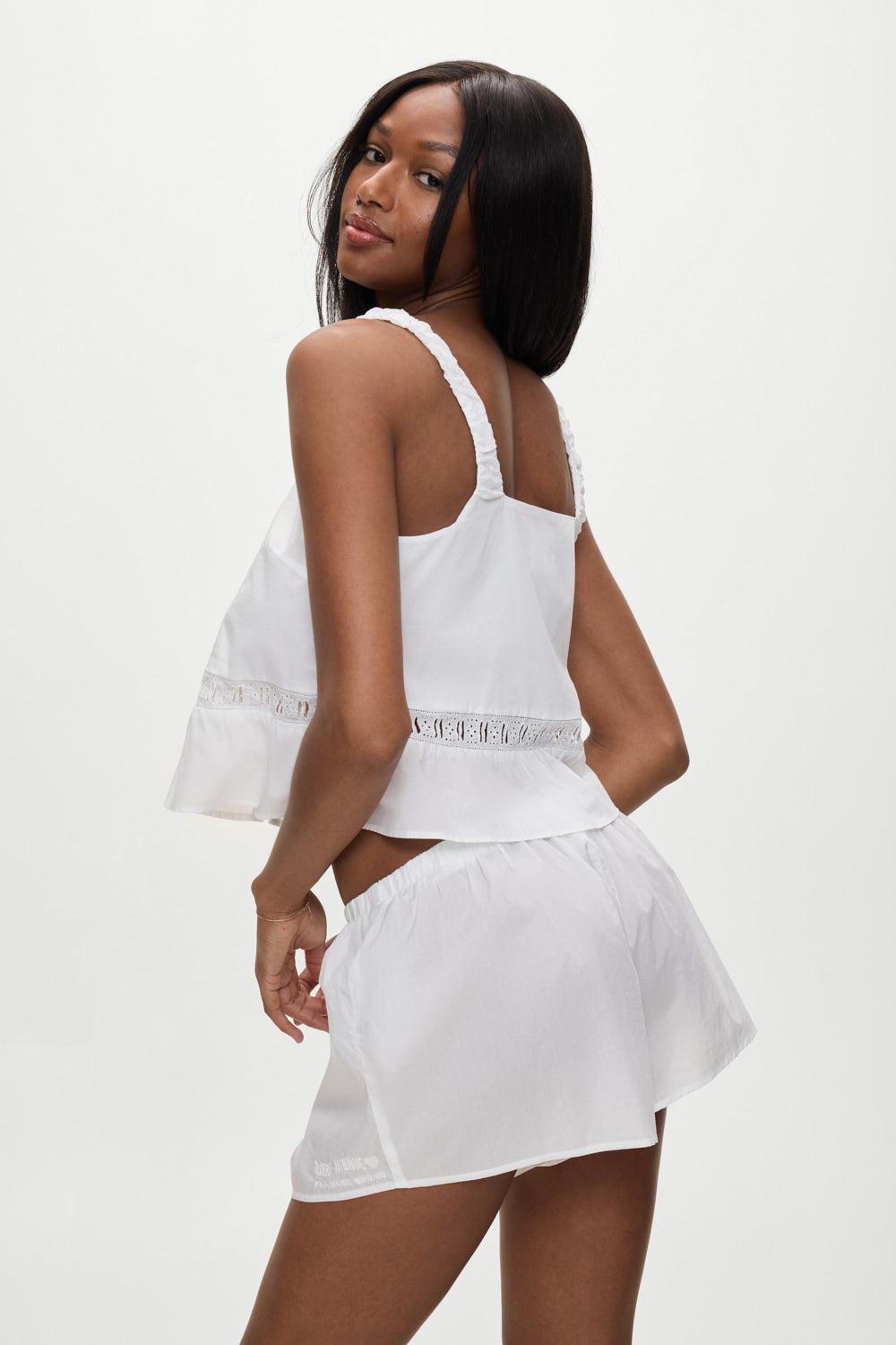 Airy Poplin Mini Shorts   White