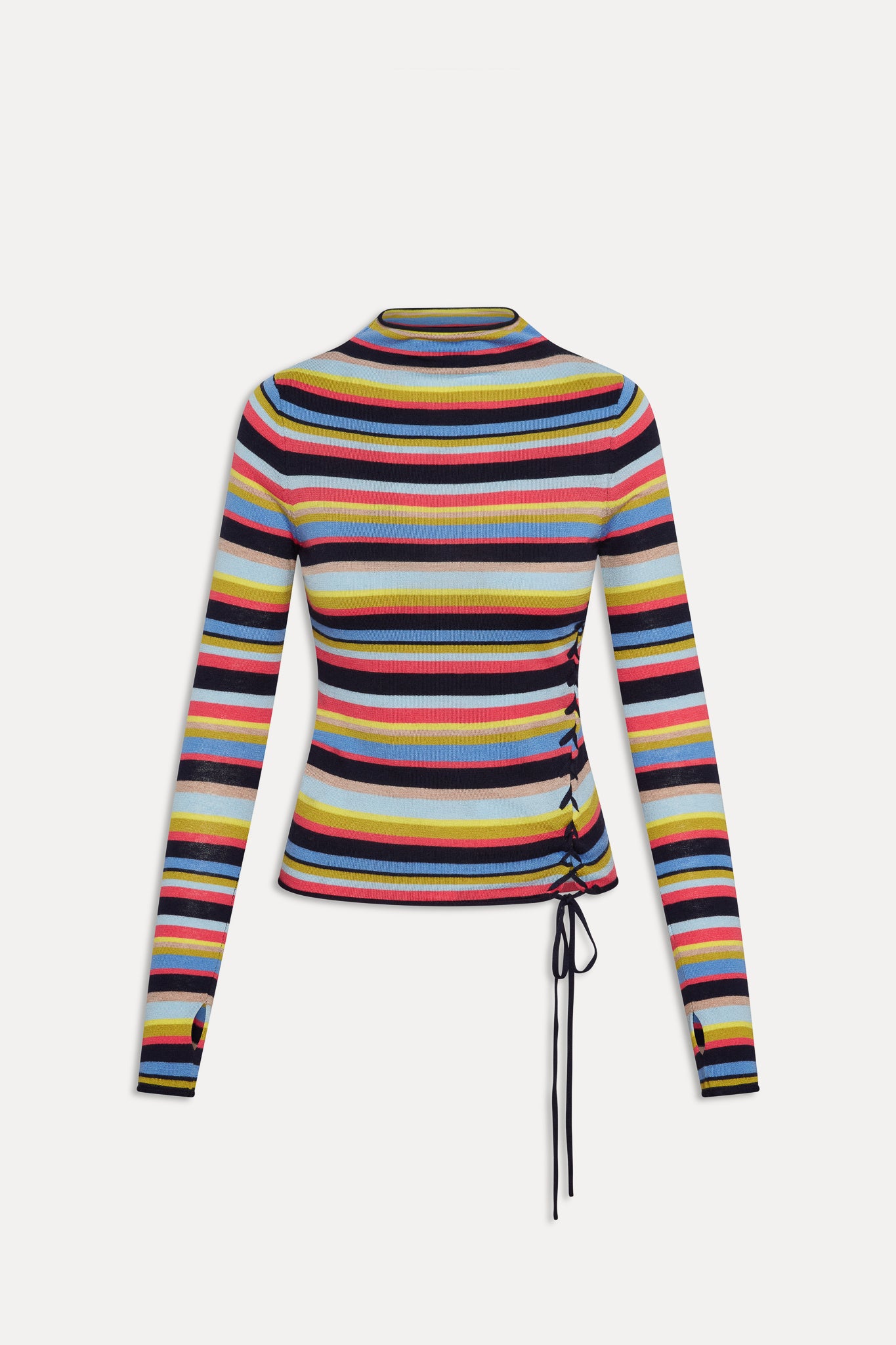 Adele Mock Neck Top  Retro Rainbow