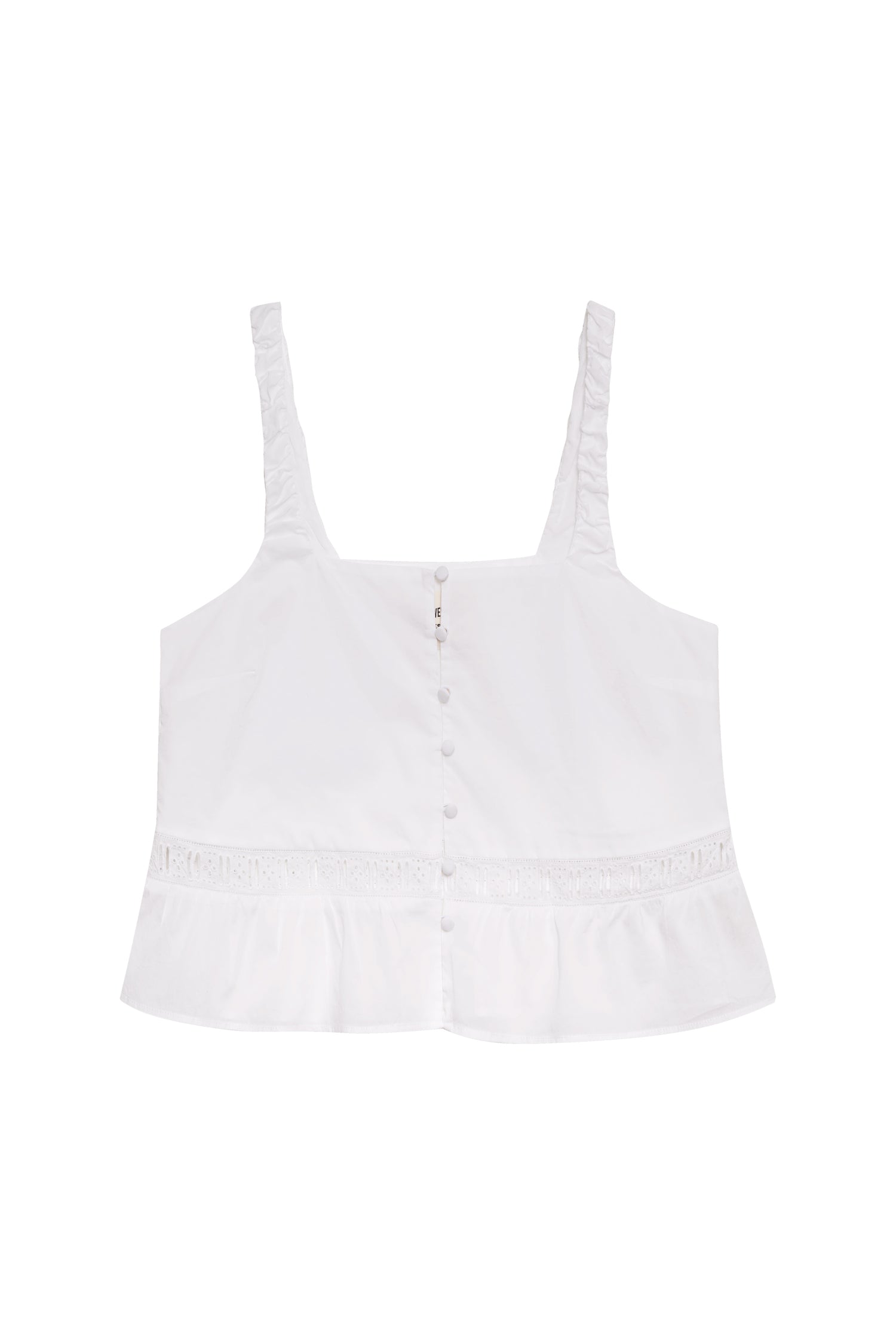 Airy Poplin Buttoned Top  White