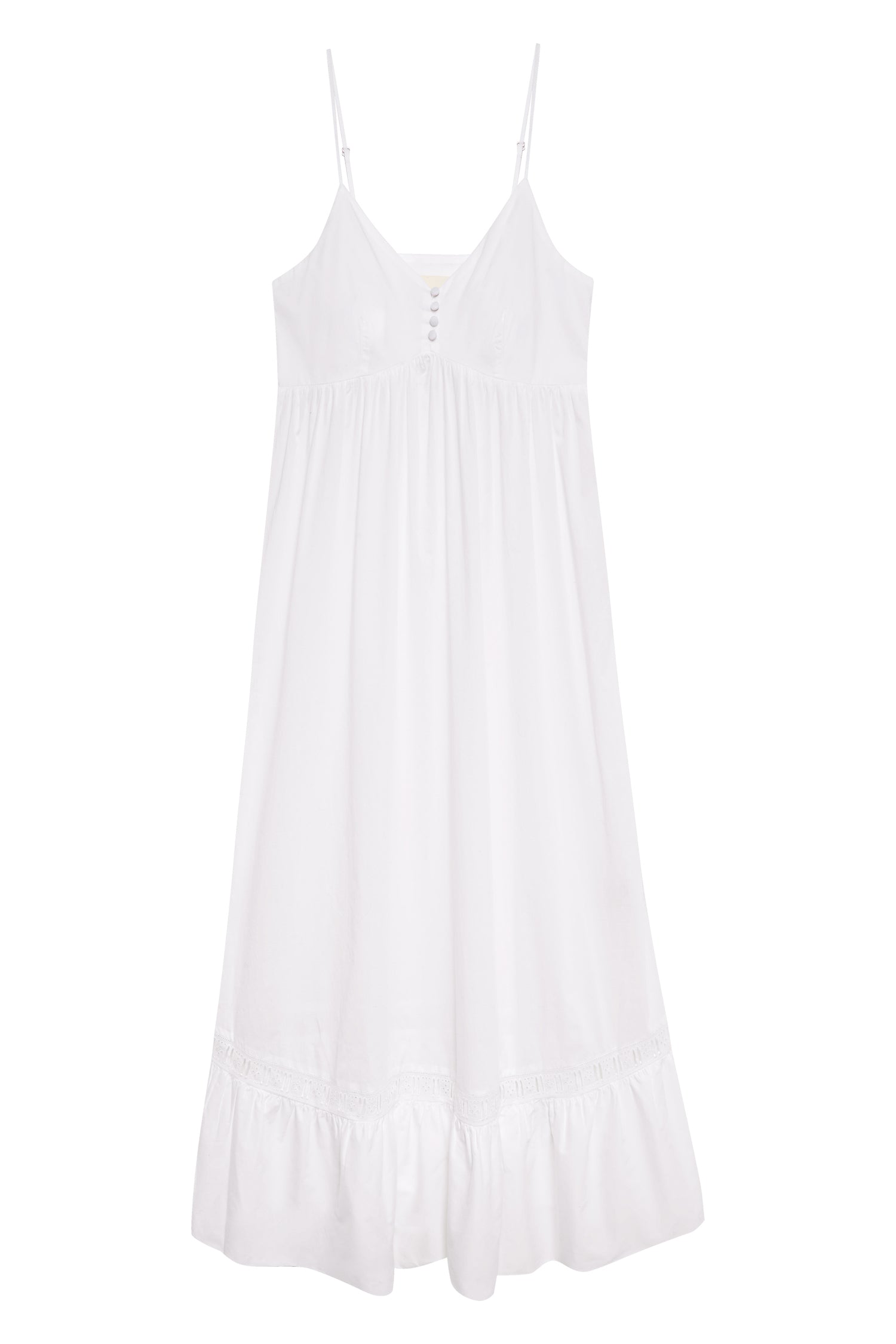 Airy Poplin Midi Dress   White