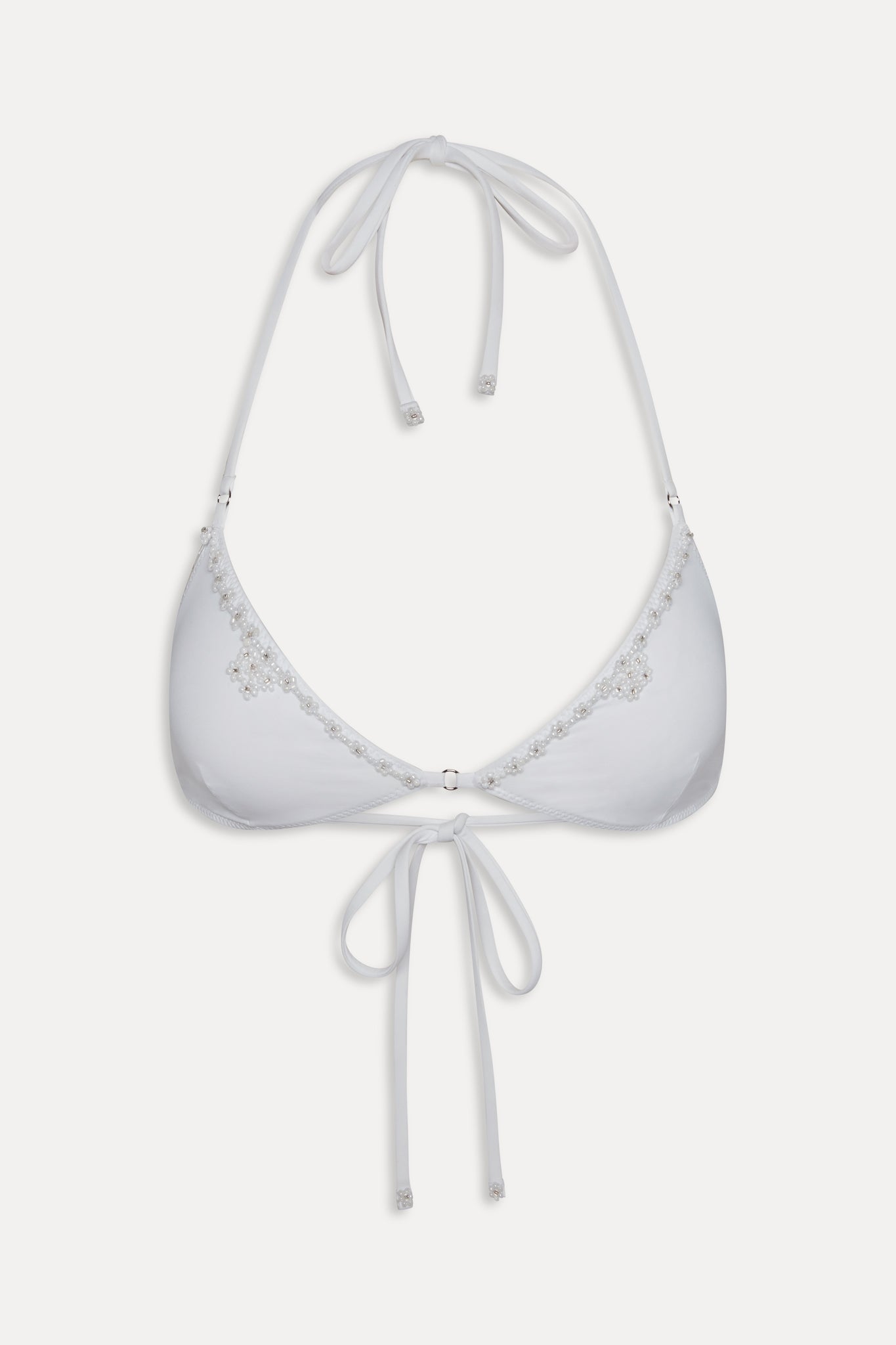 Amore Beaded Skimpy Bikini Top  Optic White