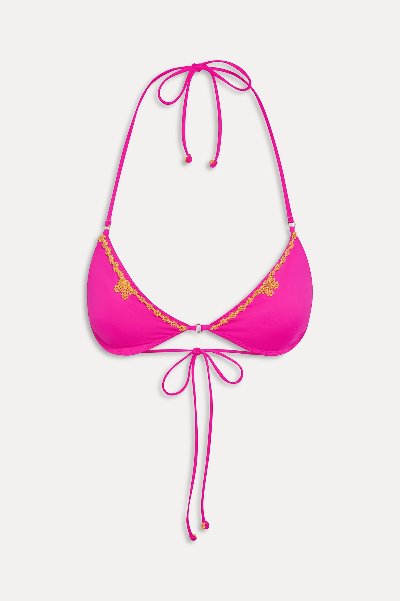 Amore Beaded Halter Bikini Top  Sea Star Pink