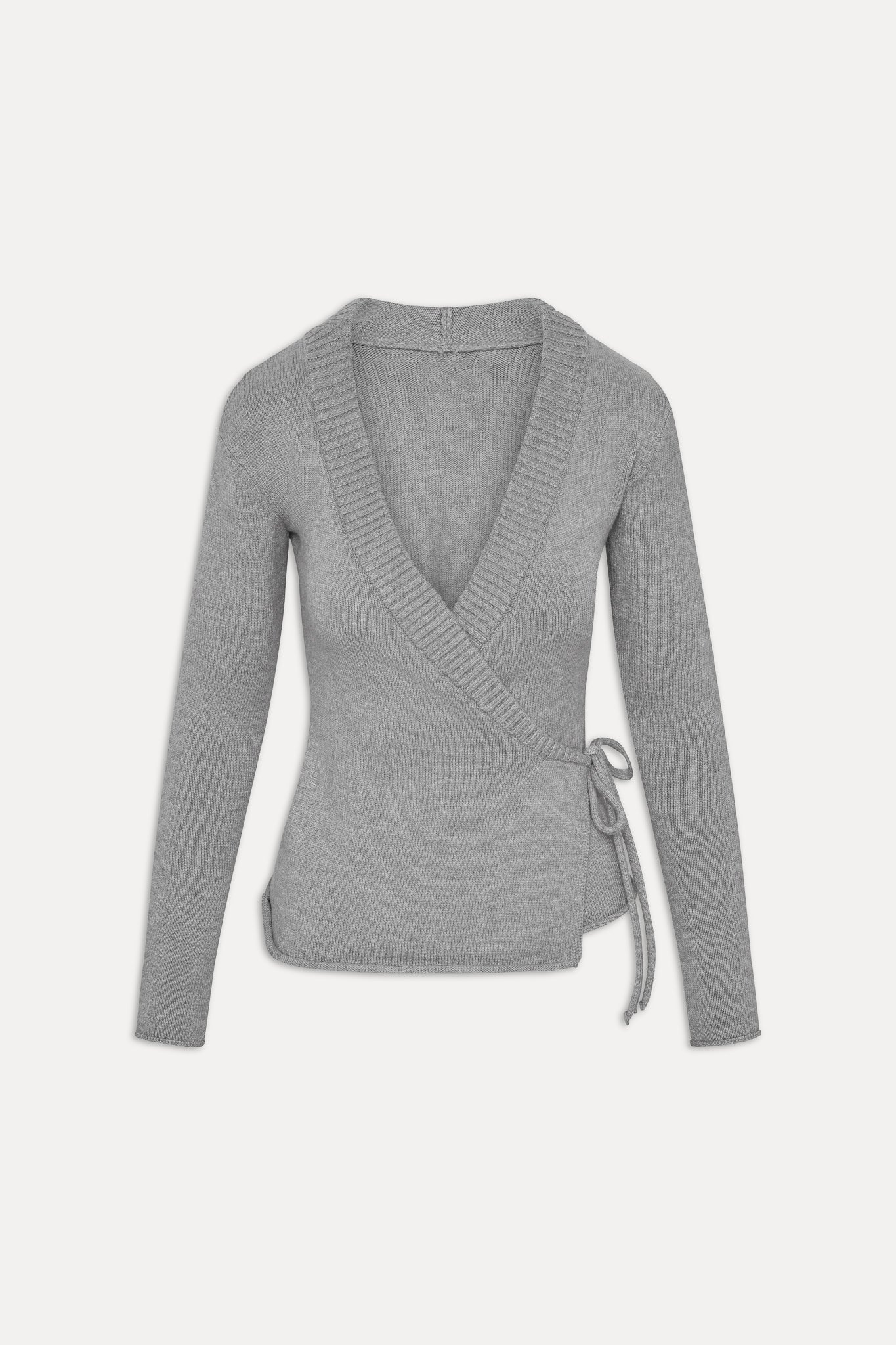 Angel Baby Wrap Knit Sweater  Cloud Cover