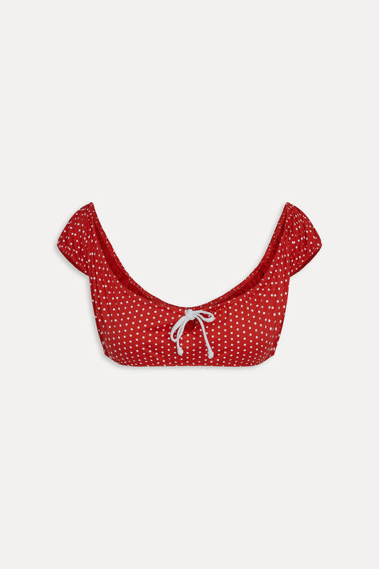 Angel Bikini Top - Red Polka Dot by Frankies Bikinis 