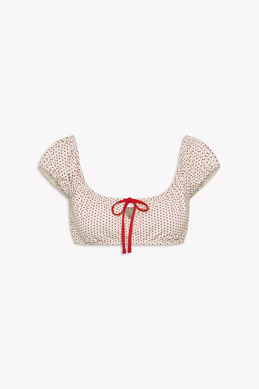 BELLA HADID Angel Bikini Top Strawberry Polka Dot by Frankies Bikinis 