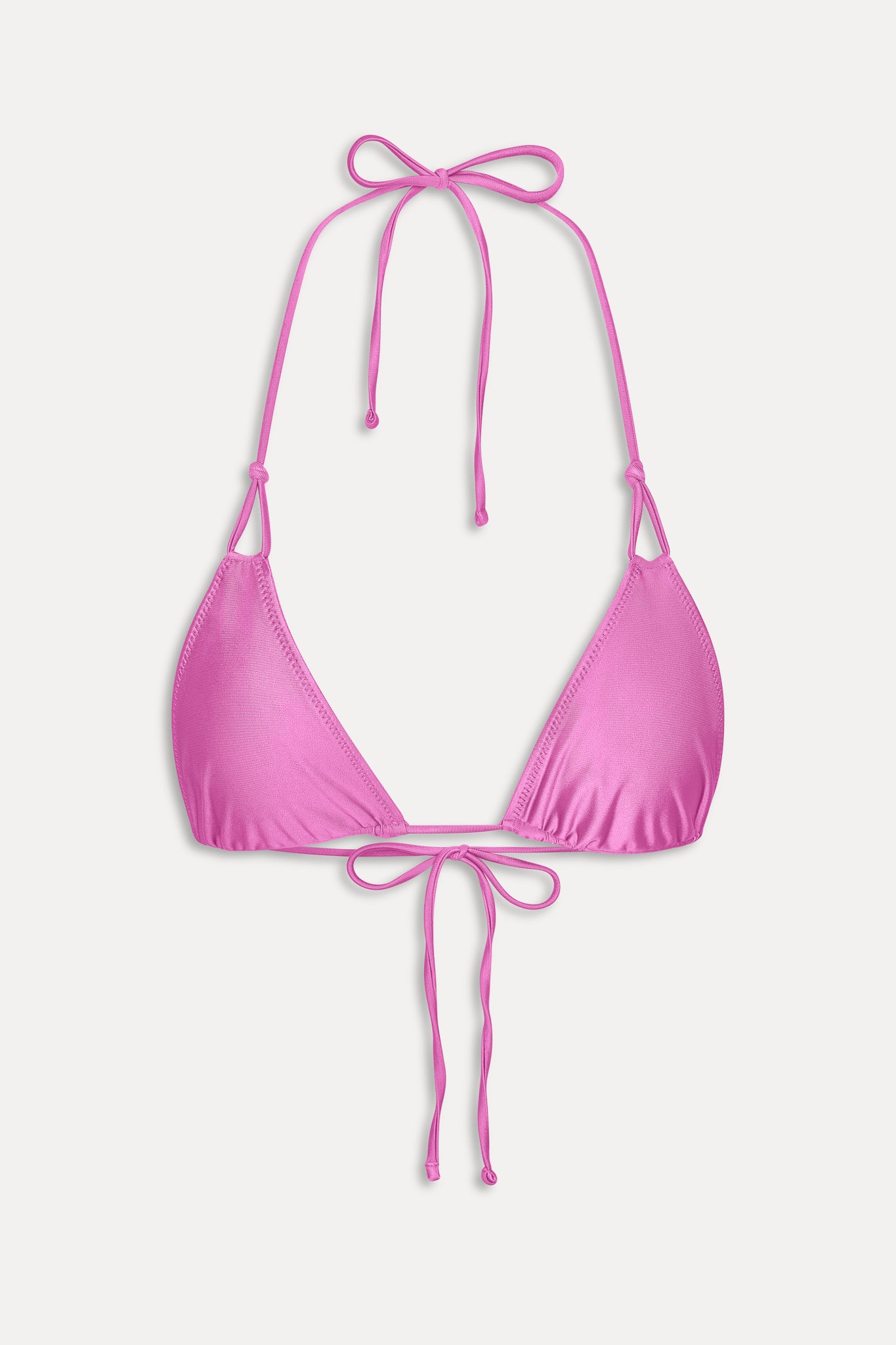 Ari Satin Triangle Bikini Top  Capri Pink