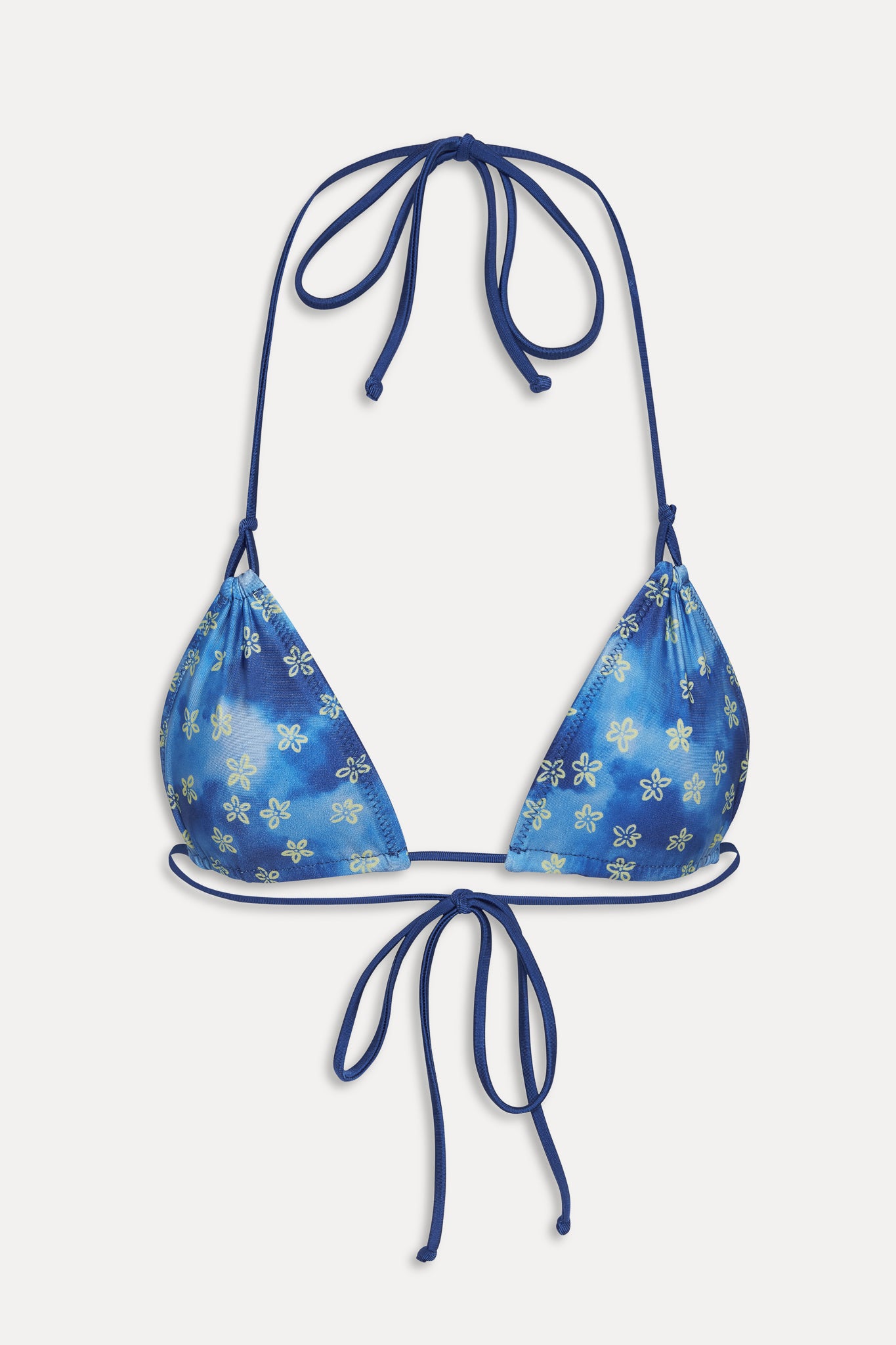 Ari Satin Triangle Bikini Top  Cosmic Bloom