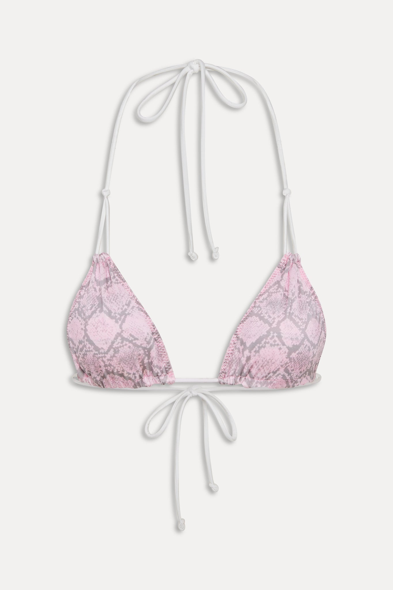 Ari Reversible Satin Bikini Top  Pink Stripe
