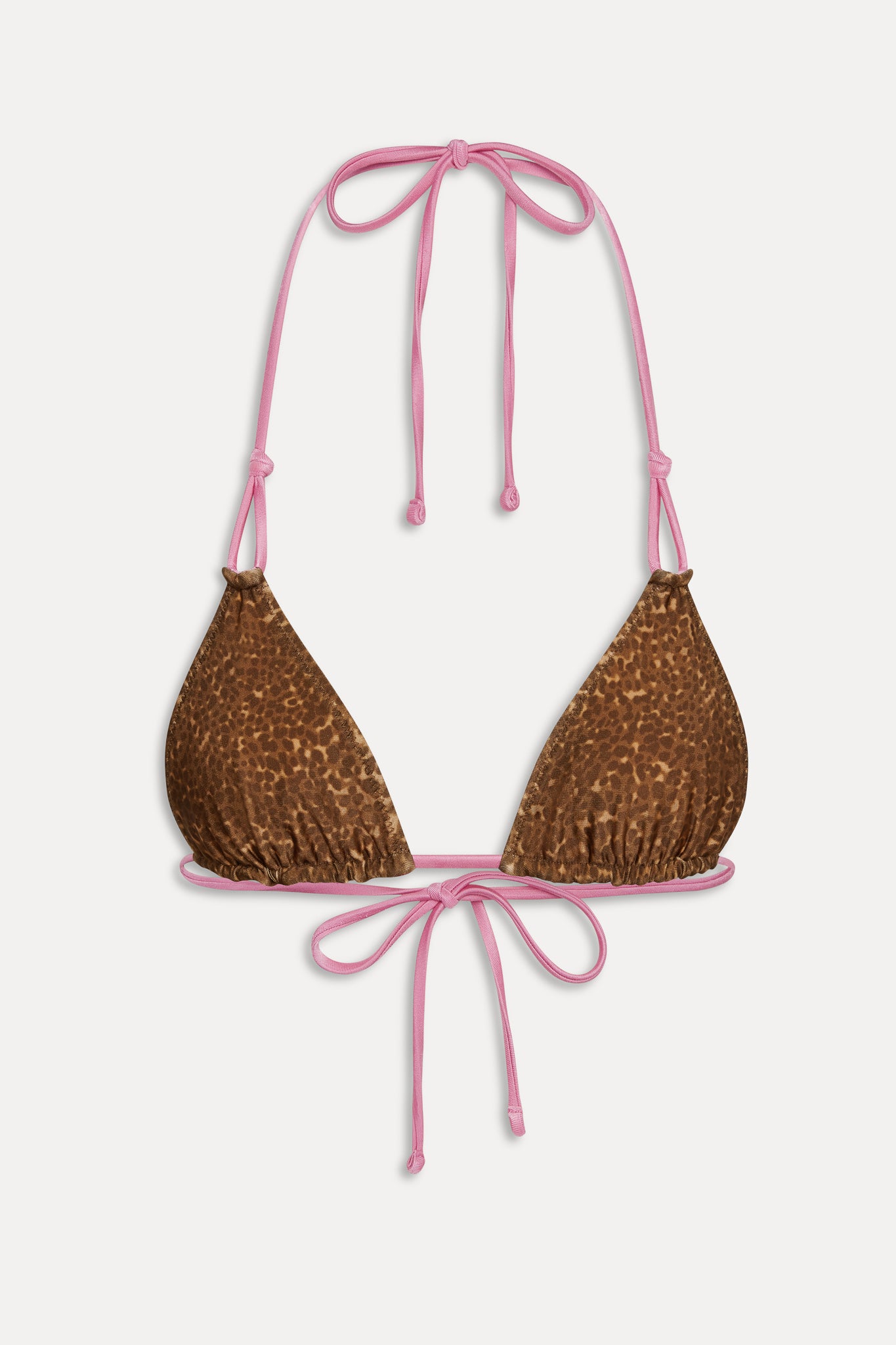 Ari Reversible Satin Bikini Top  Vintage Cheetah