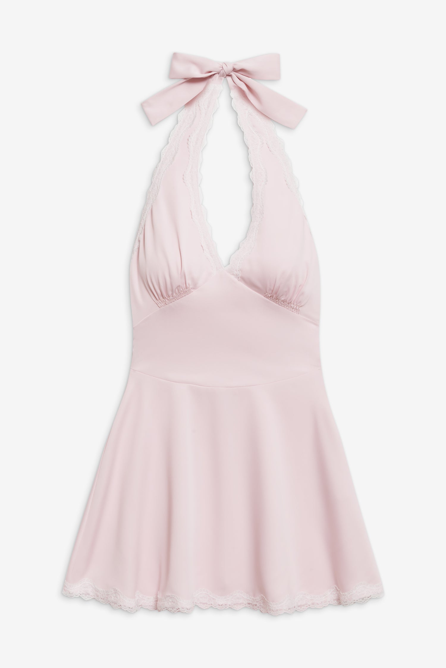 Audrey Satin Mini Dress  Pink Porcelain